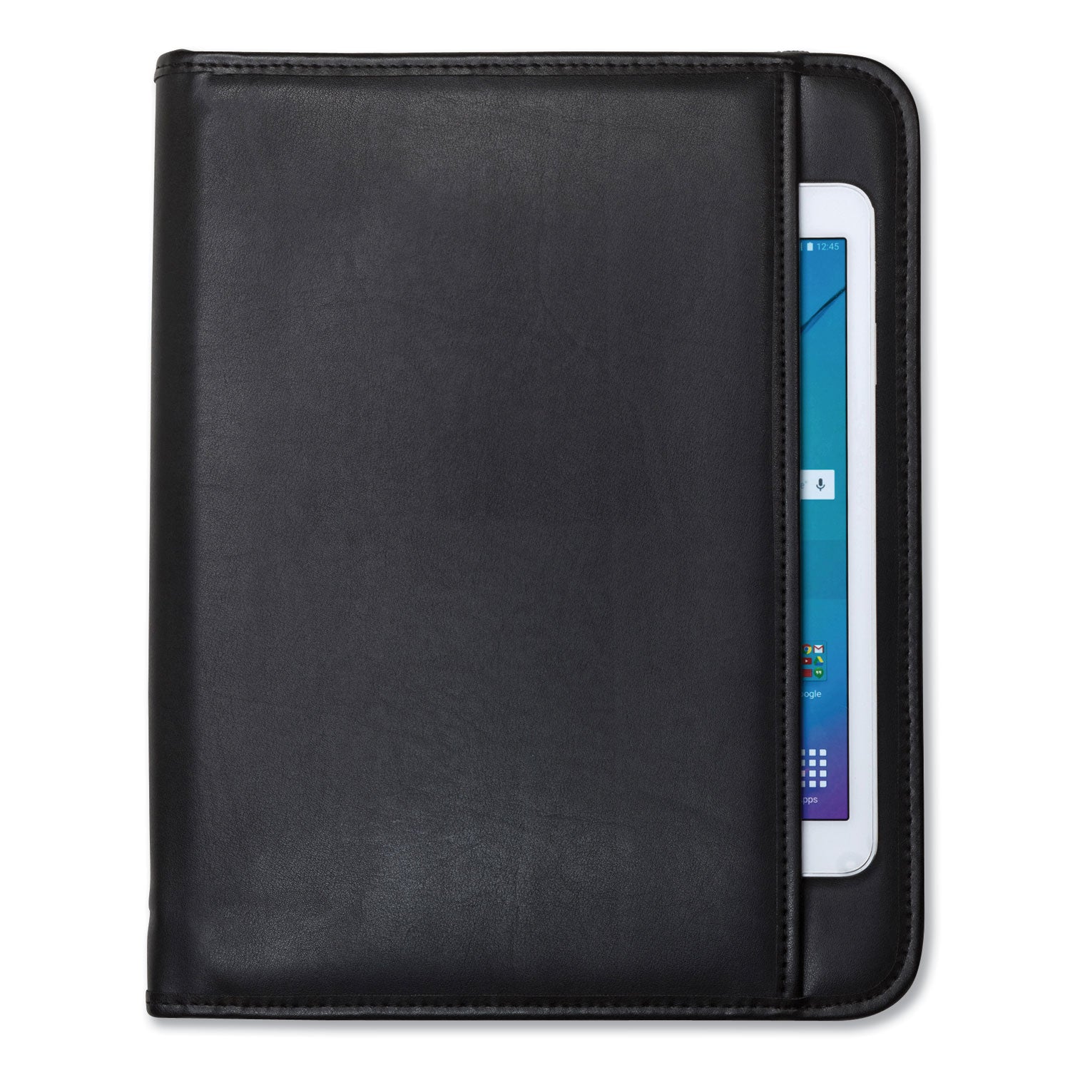 Samsill® Professional Zippered Pad Holder, Pockets/Slots, Writing Pad, Black