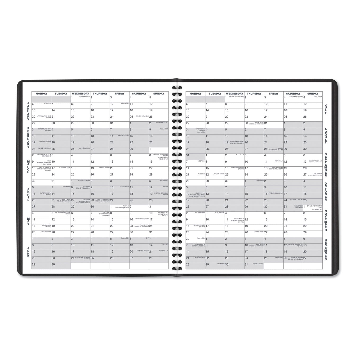 AT-A-GLANCE® Monthly Planner, 11 x 9, Black Cover, 15-Month: Jan 2025 to Mar 2026