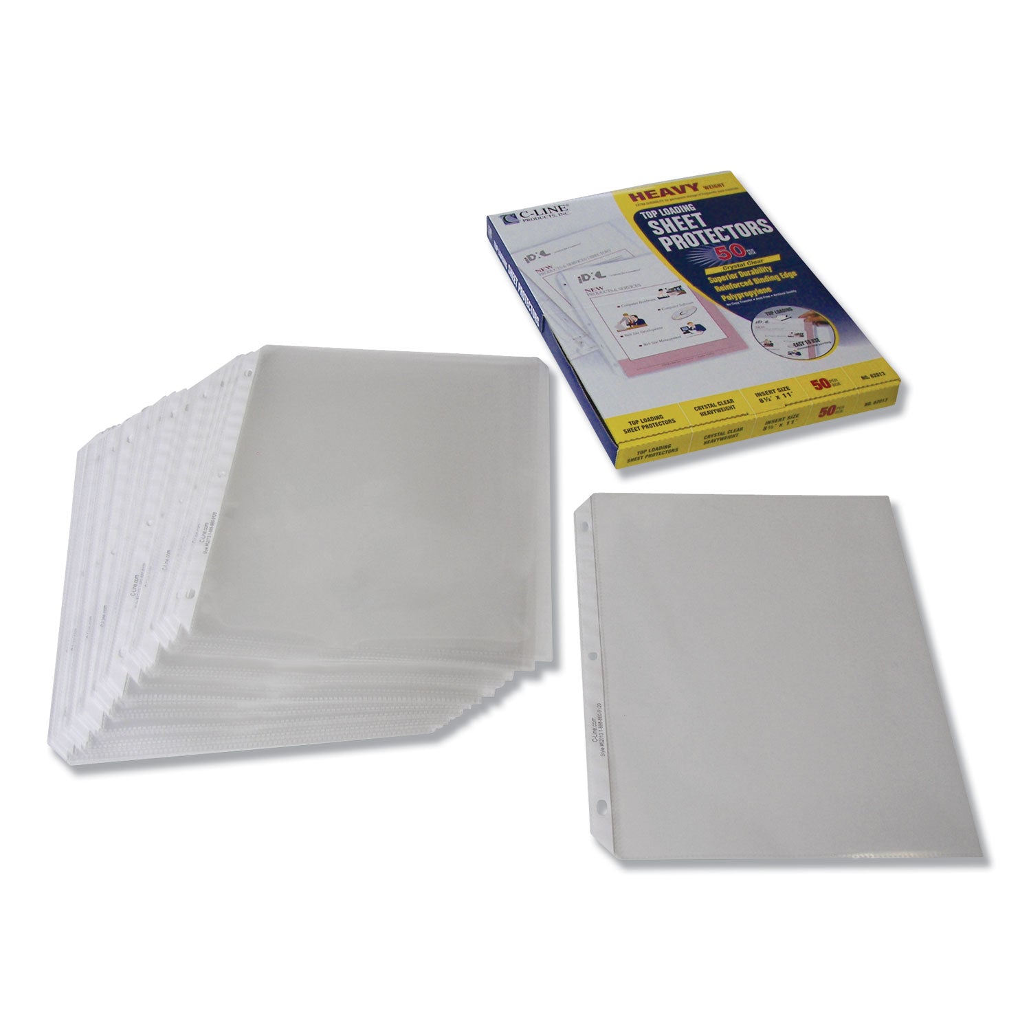 C-Line® Heavyweight Polypropylene Sheet Protectors, Clear, 2", 11 x 8.5, 50/Box