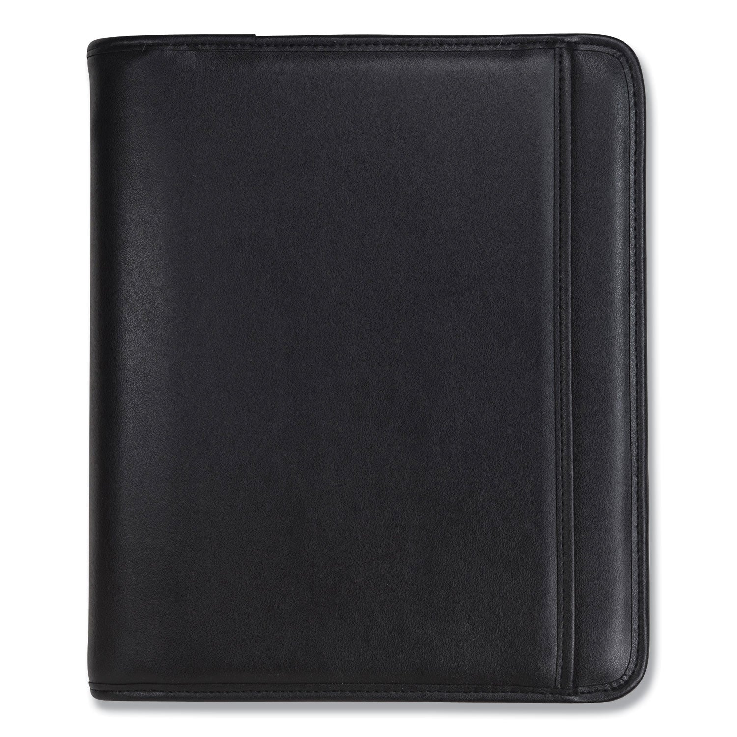 Professional Zippered Pad Holder/Ring Binder, Pockets, Writing Pad, Vinyl Black