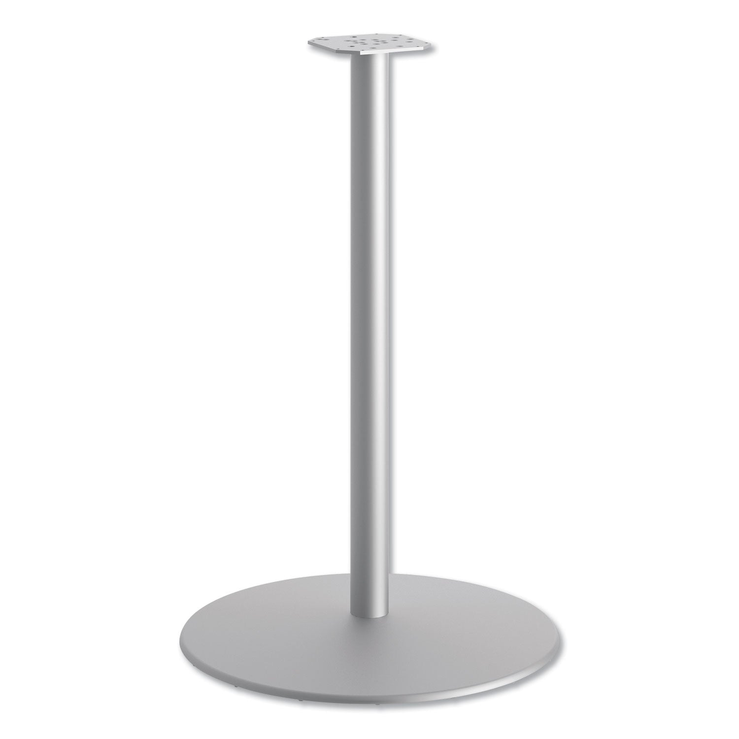 Between Round Disc Base for 42" Table Tops, 40.79" High, Textured Silver