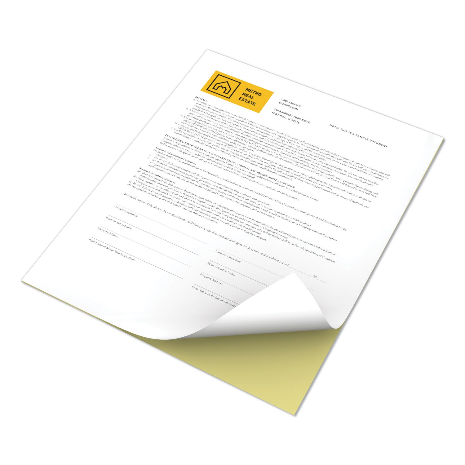 xerox™ Revolution Digital Carbonless Paper, 2-Part, 8.5 x 11, Canary/White, 5,000/Carton