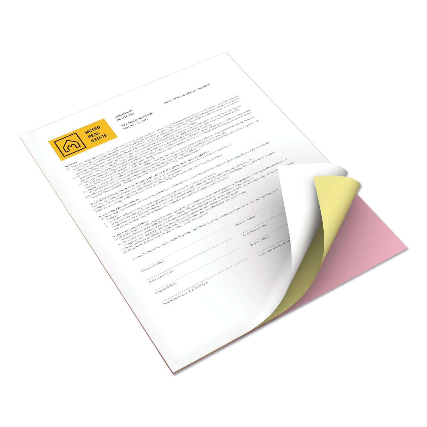 xerox™ Revolution Carbonless 3-Part Paper, 8.5 x 11, White/Canary/Pink, 5,000/Carton