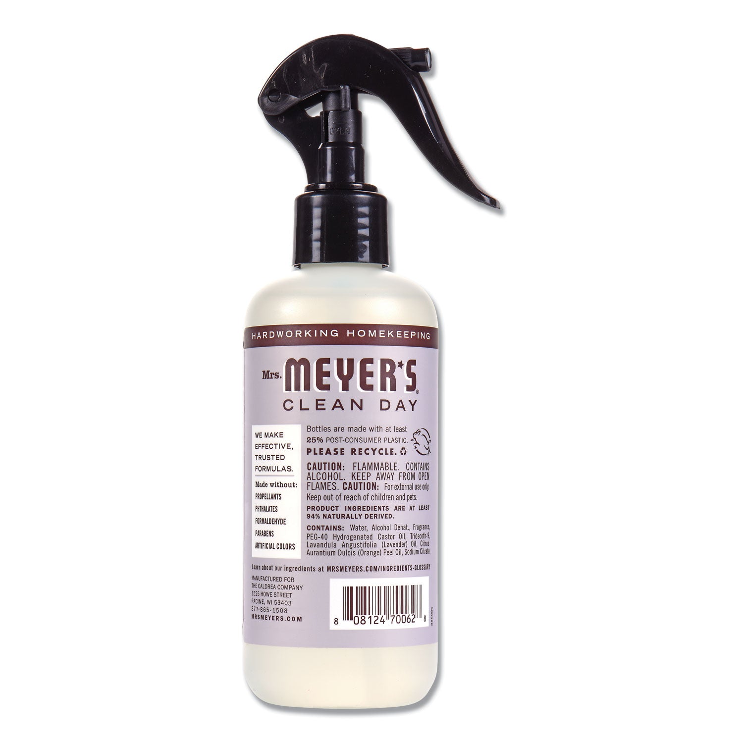 Mrs. Meyer's® Clean Day Room Freshener, Lavender, 8 oz, Non-Aerosol Spray, 6/Carton