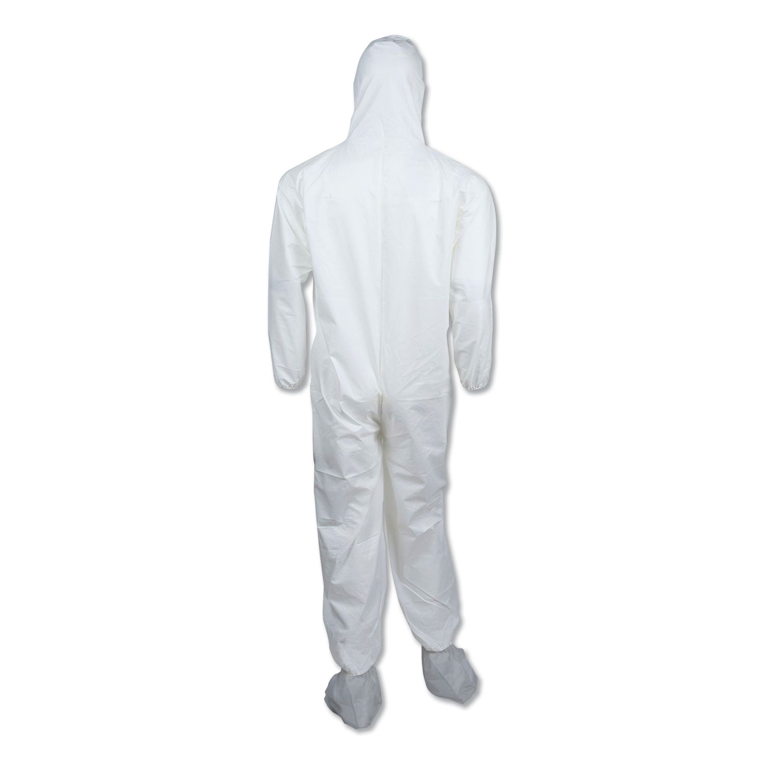 KleenGuard™ A45 Liquid/Particle Protection Surface Prep/Paint Coveralls, Hood, Elastic Wrist/Ankles, Boots, 4XL, White, 25/Carton