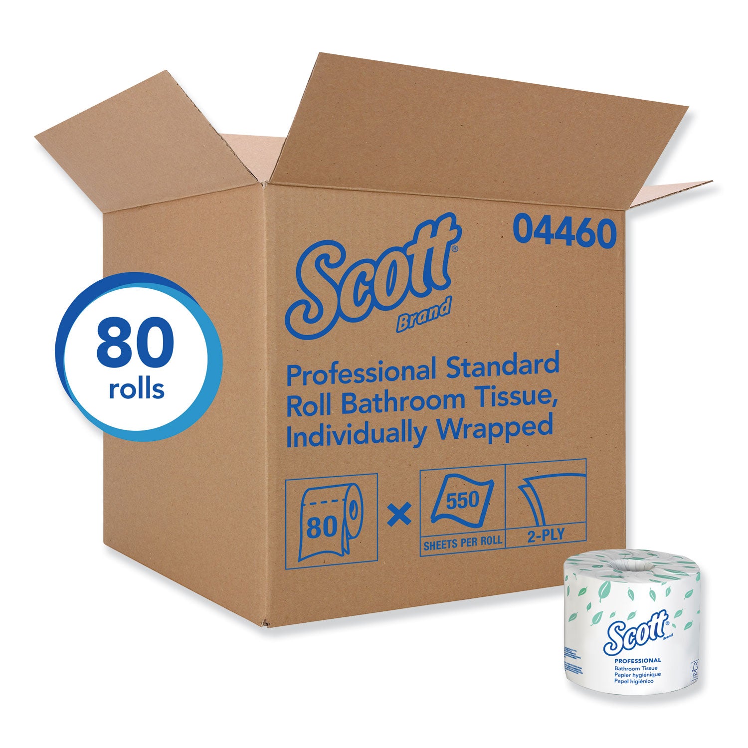 Scott® Essential Standard Roll Bathroom Tissue for Business, Septic Safe, 2-Ply, White, 550 Sheets/Roll