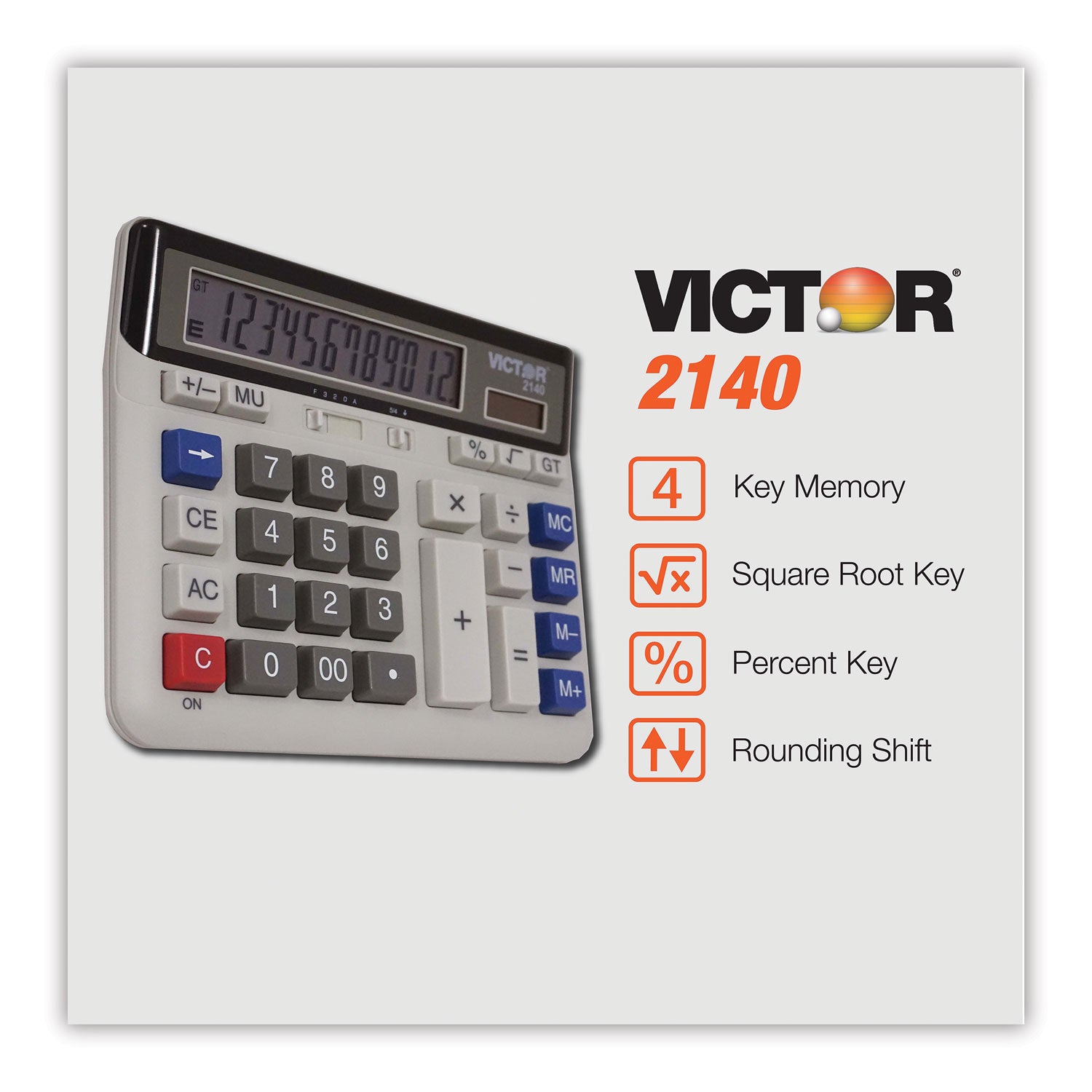 Victor® 2140 Desktop Business Calculator, 12-Digit LCD