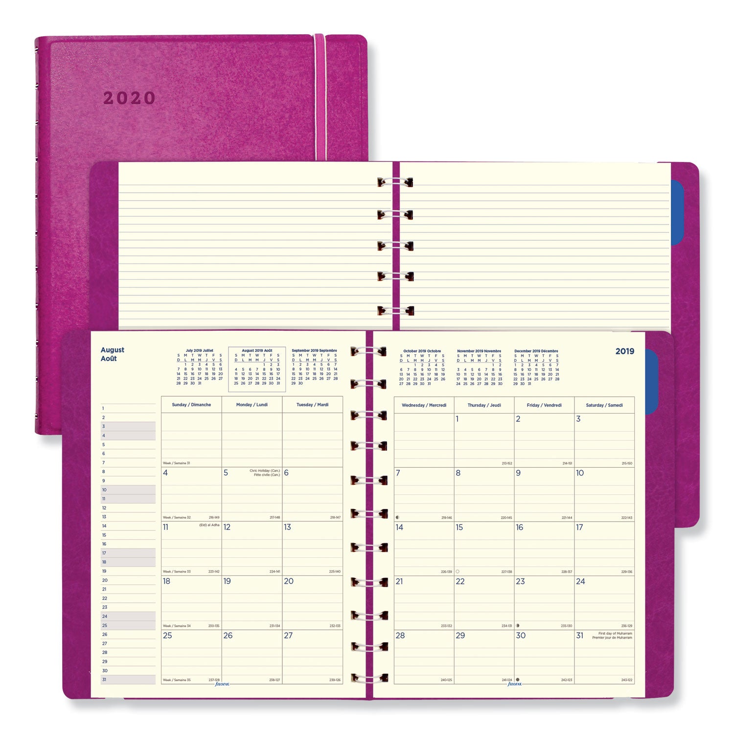 Soft Touch 17-Month Planner, 10.88 x 8.5, Fuchsia Cover, 17-Month: Aug 2024 to Dec 2025