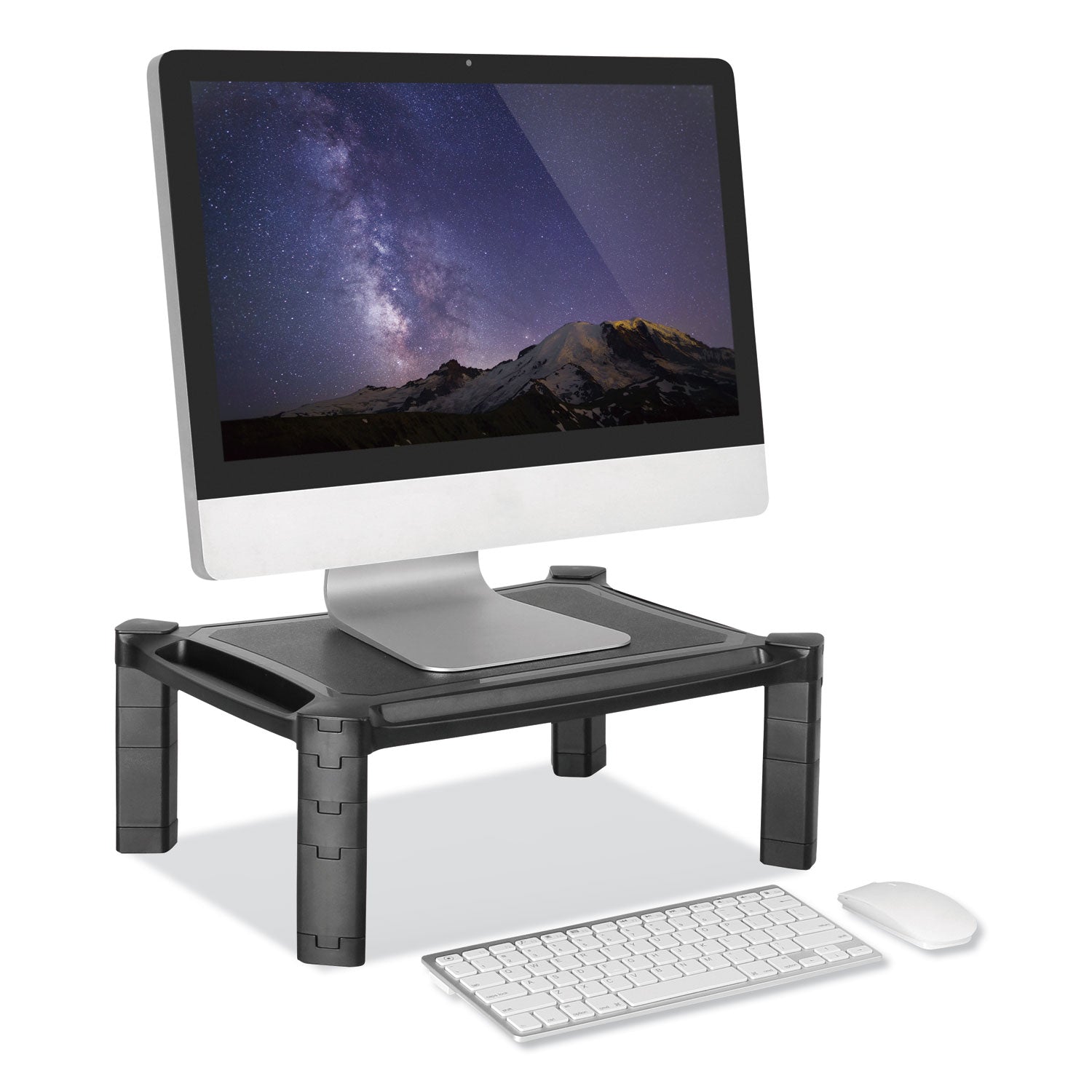 Innovera® Large Monitor Stand with Cable Management, 12.99" x 17.1" x 6.6", Black, Supports 22 lbs