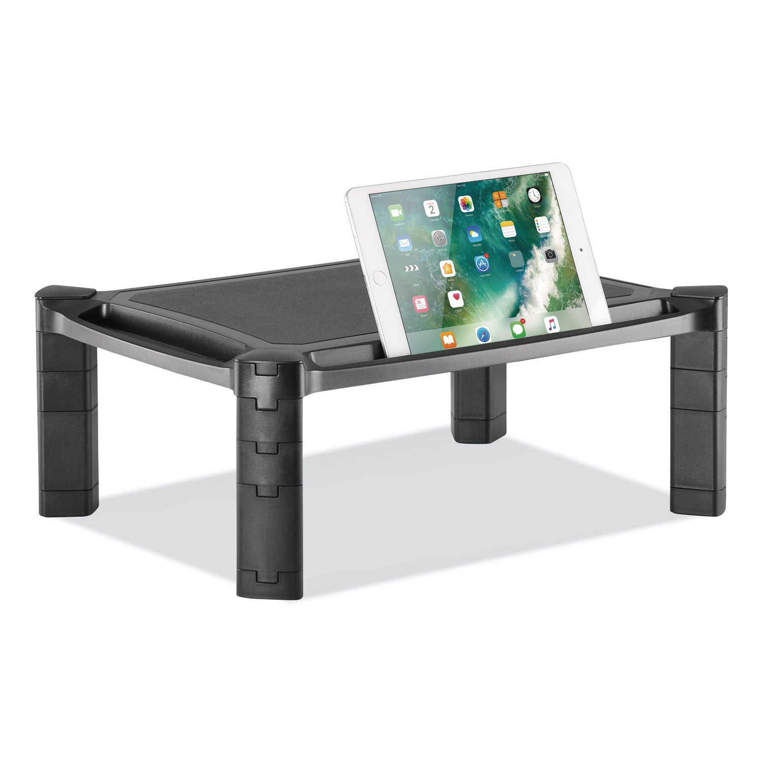 Innovera® Large Monitor Stand with Cable Management, 12.99" x 17.1" x 6.6", Black, Supports 22 lbs