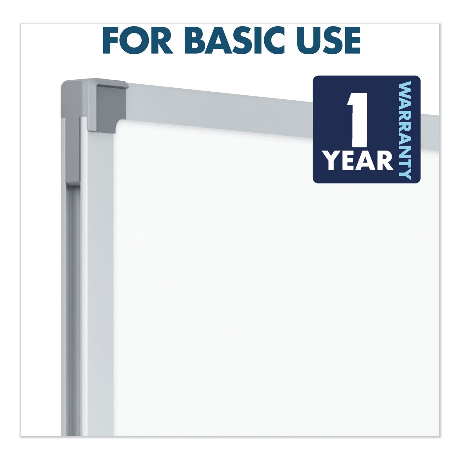 Mead® Dry Erase Board with Aluminum Frame, 72 x 48, Melamine White Surface, Silver Aluminum Frame