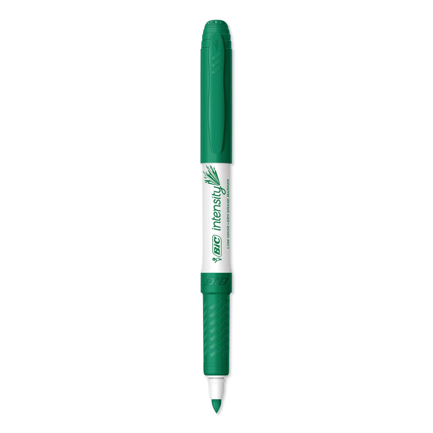 BIC® Intensity Low Odor Fine Point Dry Erase Marker, Fine Bullet Tip, Green, Dozen