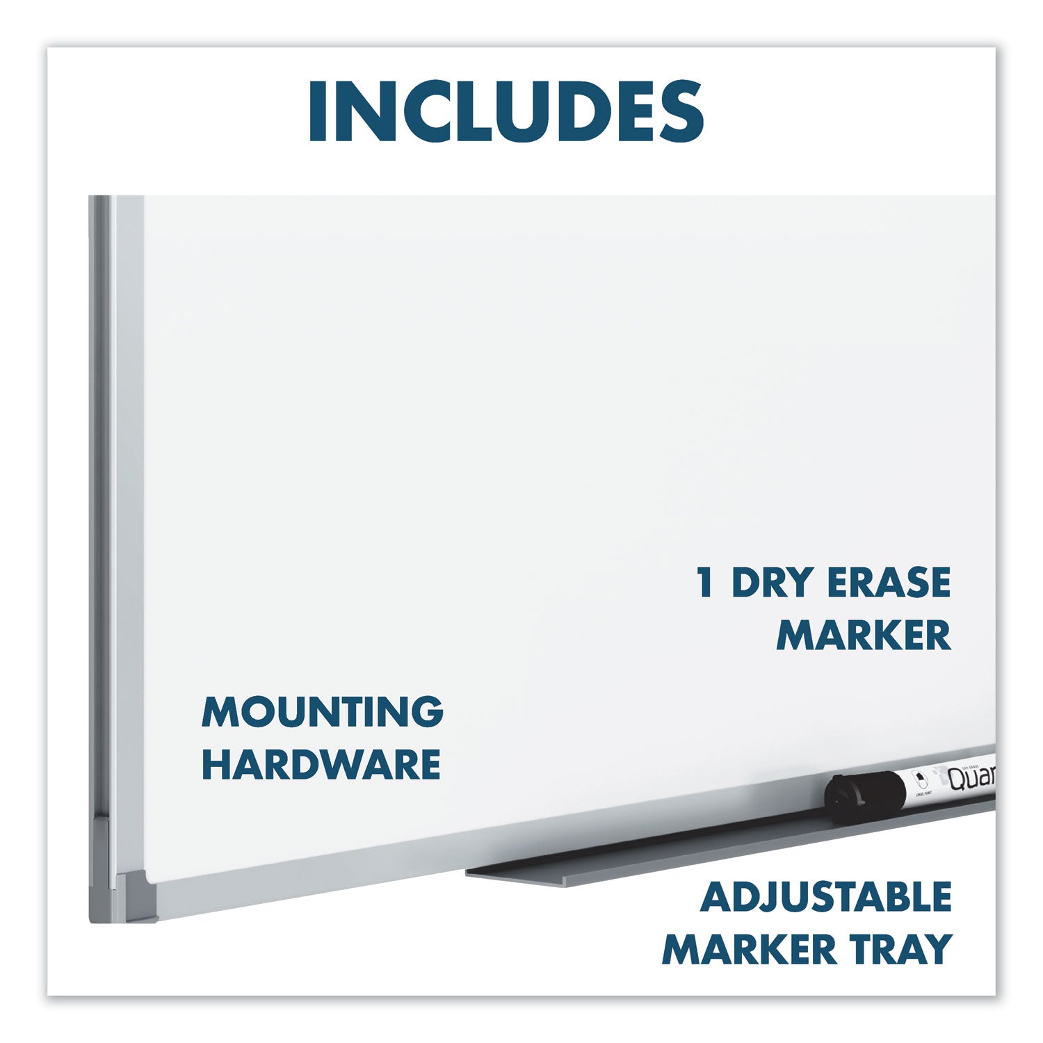 Mead® Dry Erase Board with Aluminum Frame, 72 x 48, Melamine White Surface, Silver Aluminum Frame