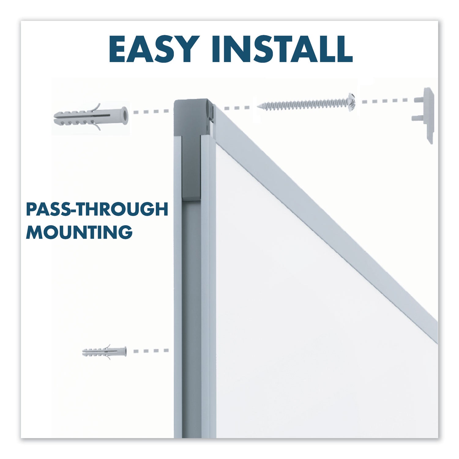 Mead® Dry Erase Board with Aluminum Frame, 72 x 48, Melamine White Surface, Silver Aluminum Frame