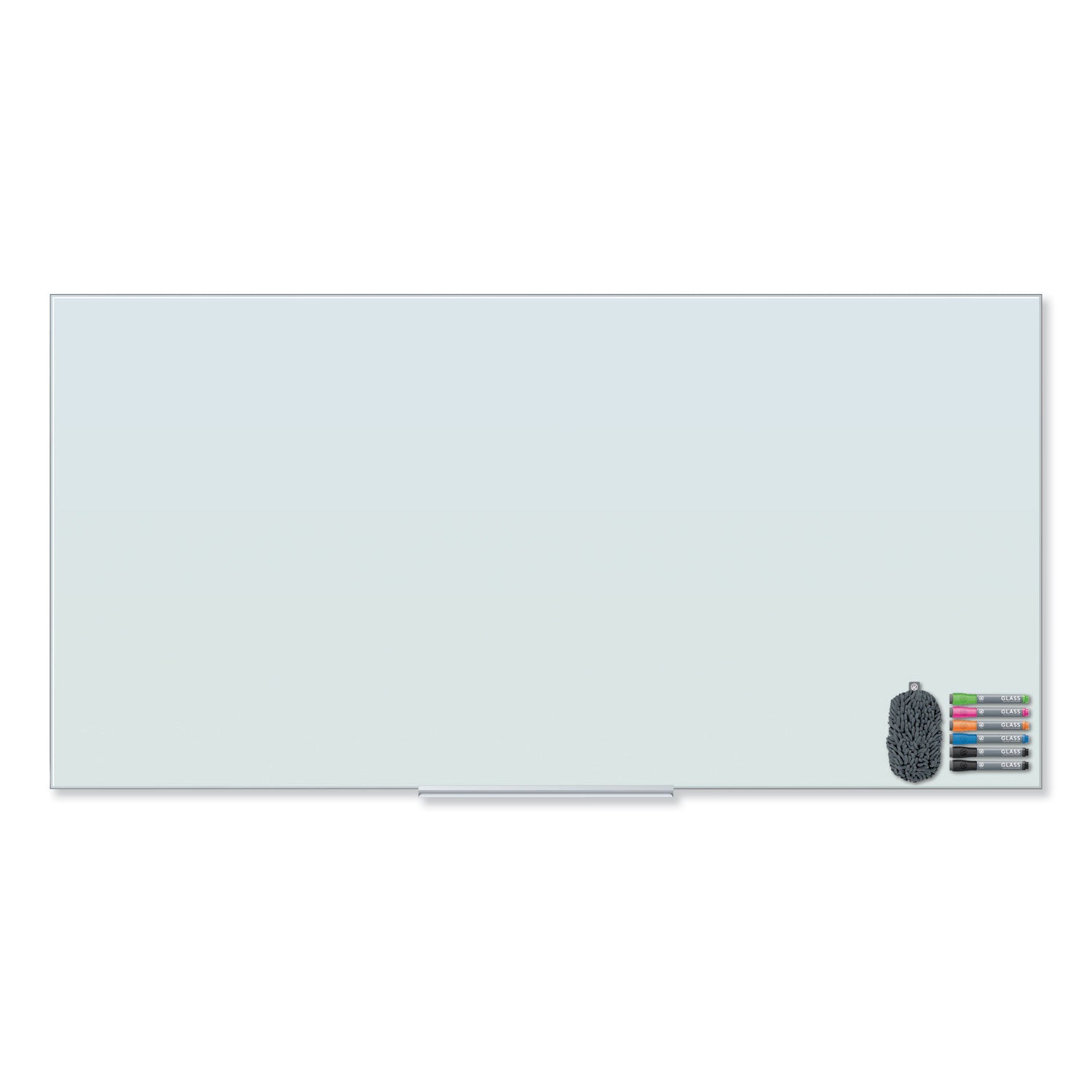 Floating Glass Dry Erase Board, 70 x 35, White