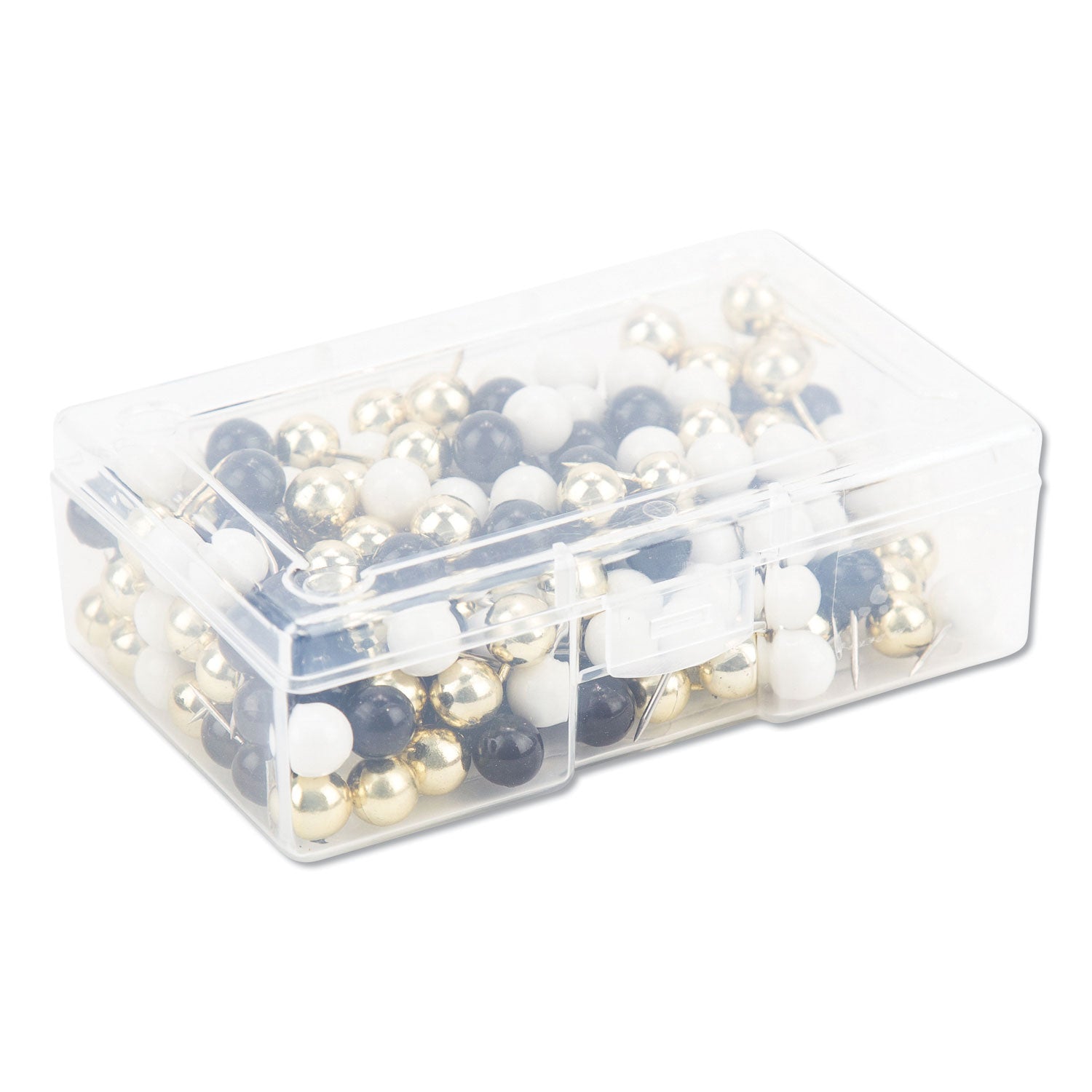 U Brands Fashion Sphere Push Pins, Plastic, Assorted, 0.44", 200/Pack