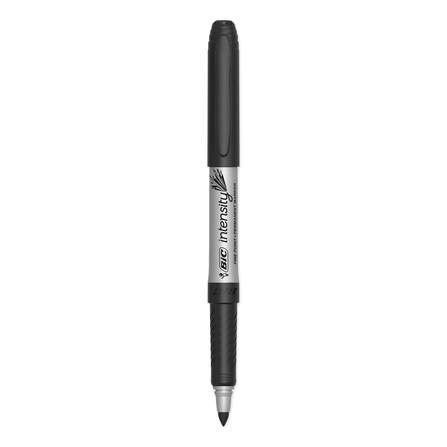 BIC® Intensity Fine Tip Permanent Marker, Fine Bullet Tip, Tuxedo Black, Dozen