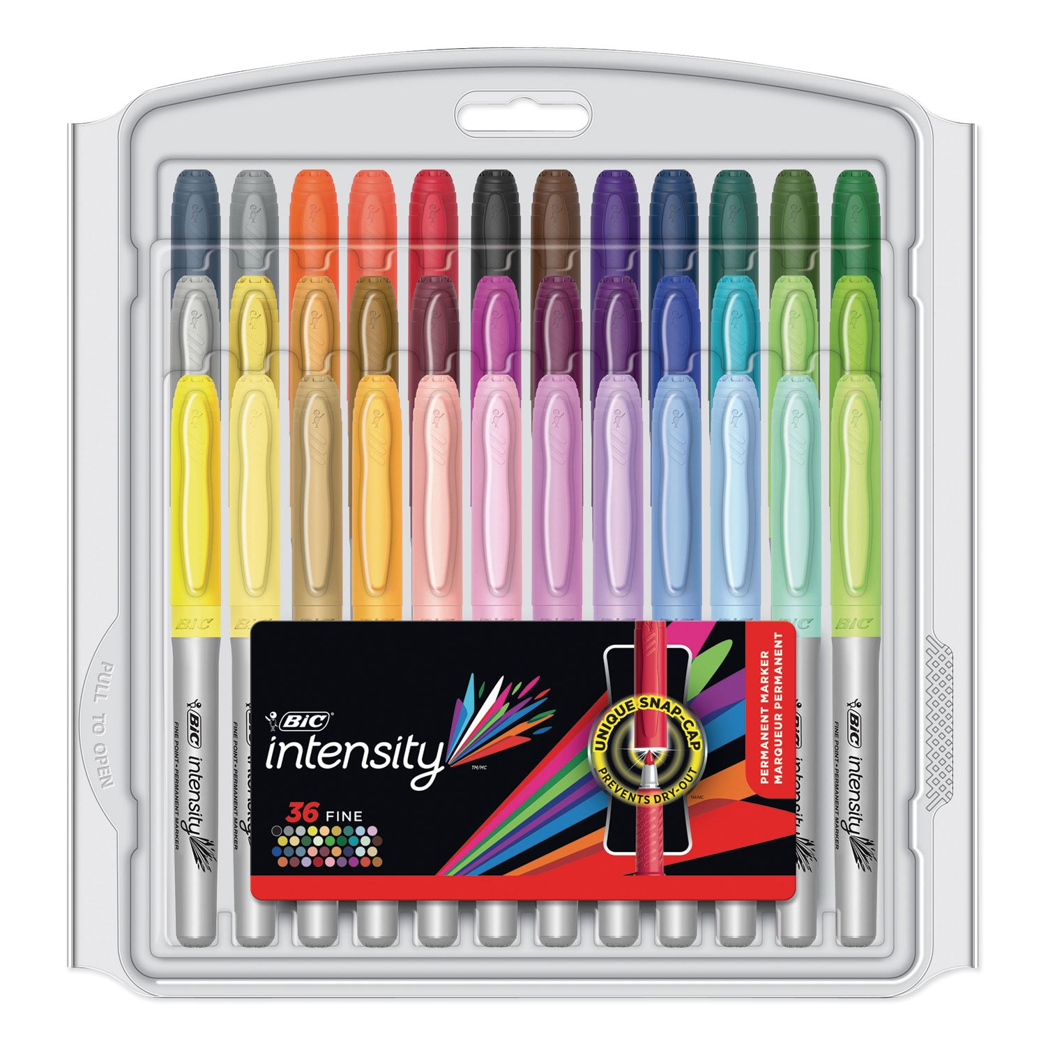 Intensity Fine Tip Permanent Marker Value Pack, Fine Bullet Tip, Assorted Colors, 36/Set