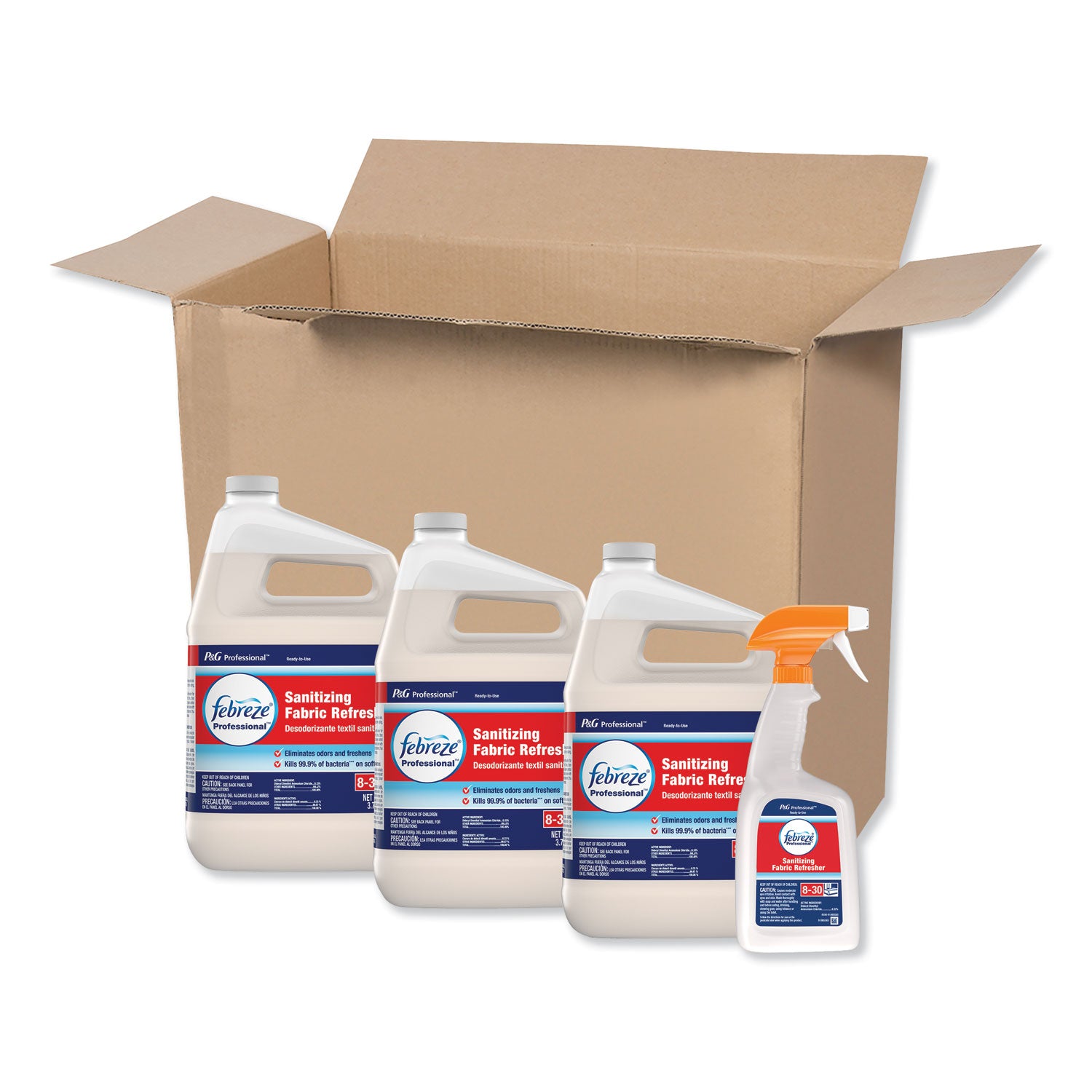 Professional Sanitizing Fabric Refresher, Light Scent, 1 gal Bottle, Ready to Use, 3/Carton