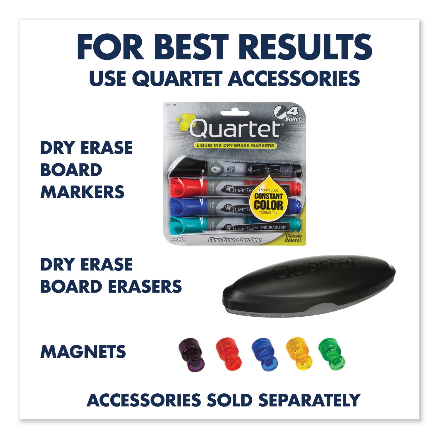 Quartet® Prestige 2 DuraMax Magnetic Porcelain, 96 x 48, White Surface, Black Aluminum/Plastic Frame