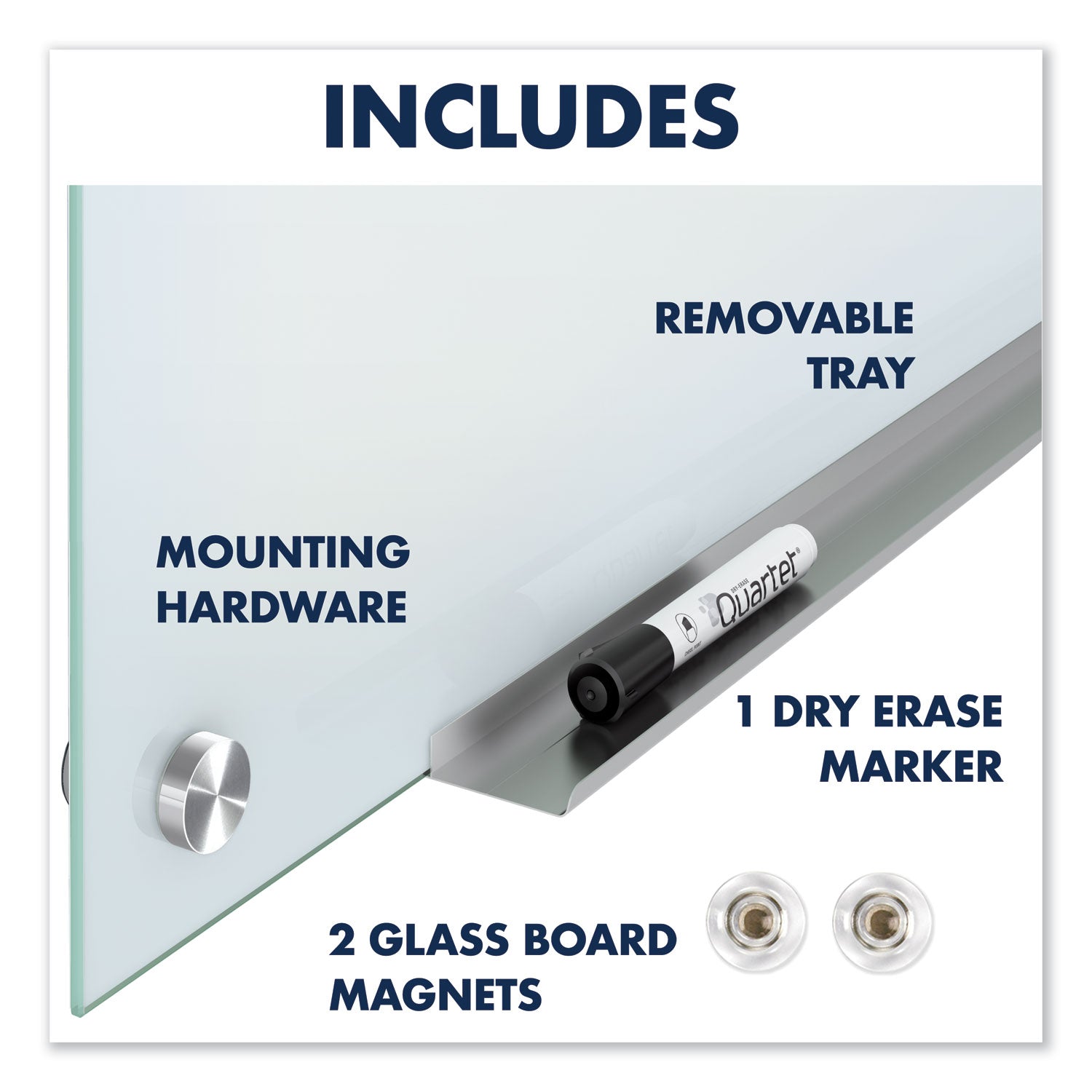 Quartet® Infinity Glass Marker Board, 36 x 24, White Surface