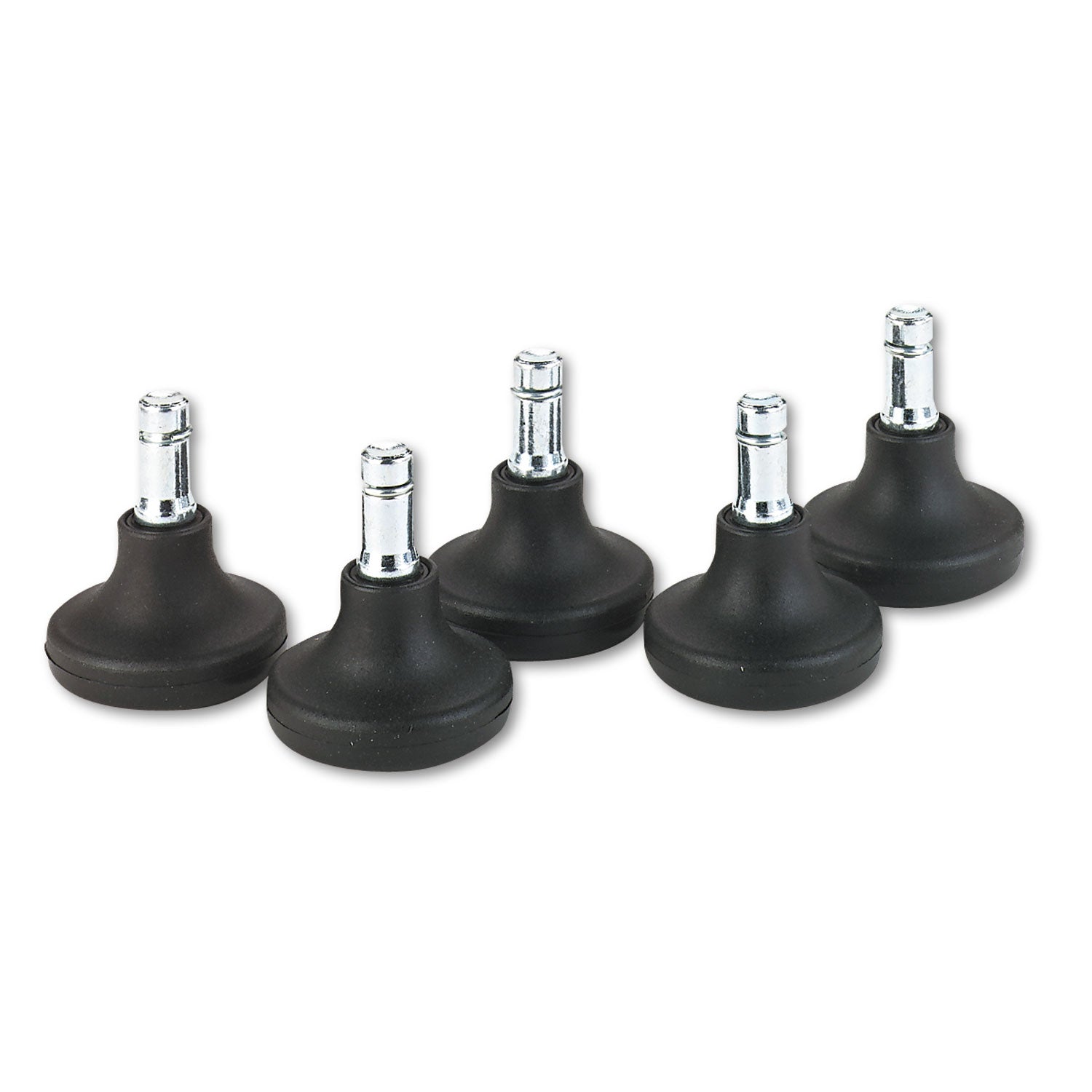 Master Caster® Low Profile Bell Glides, Grip Ring Type B Stem, 2" x 1.38" Glide, Matte Black, 5/Set