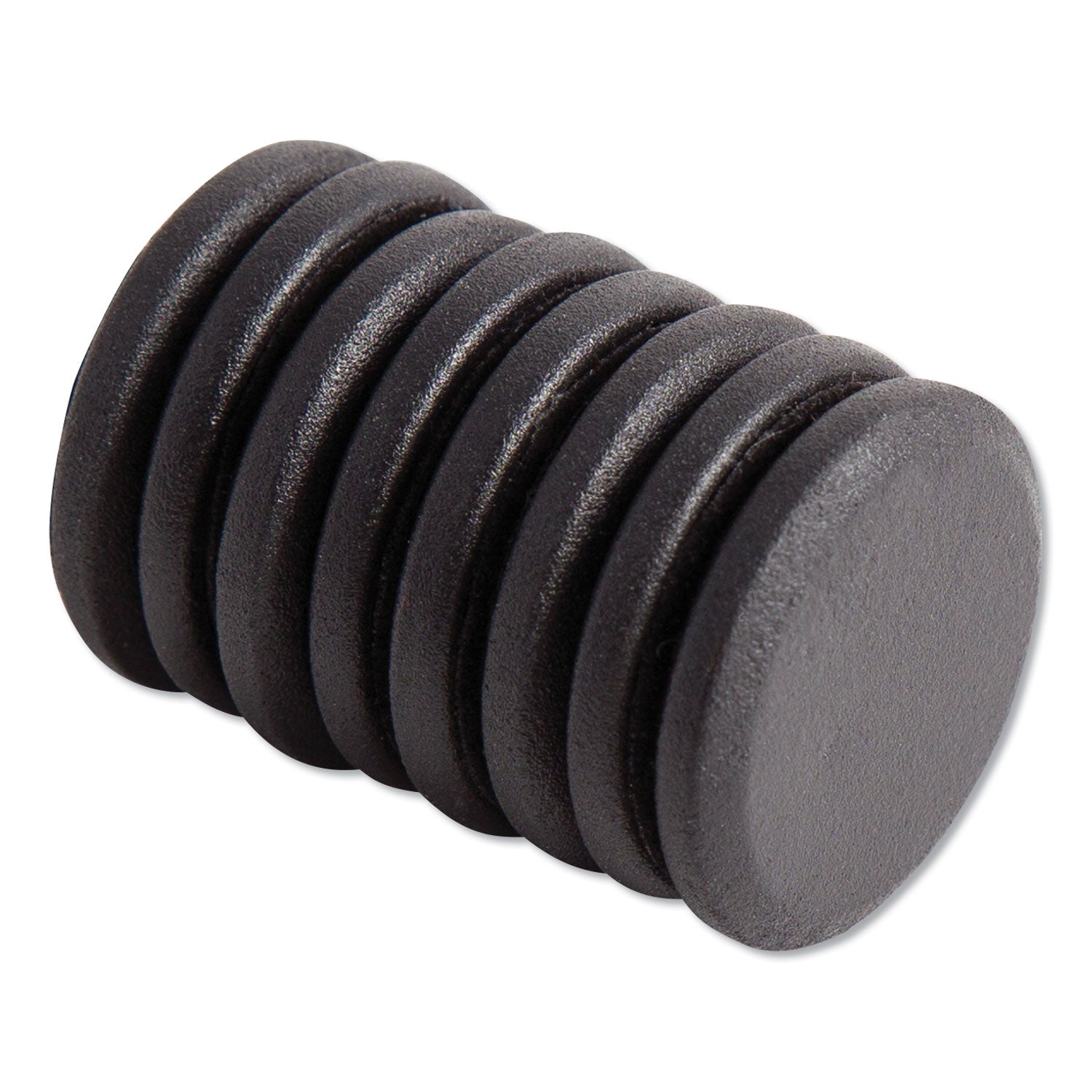 U Brands High Energy Magnets, Circle, Black, 1.25" Diameter, 8/Pack