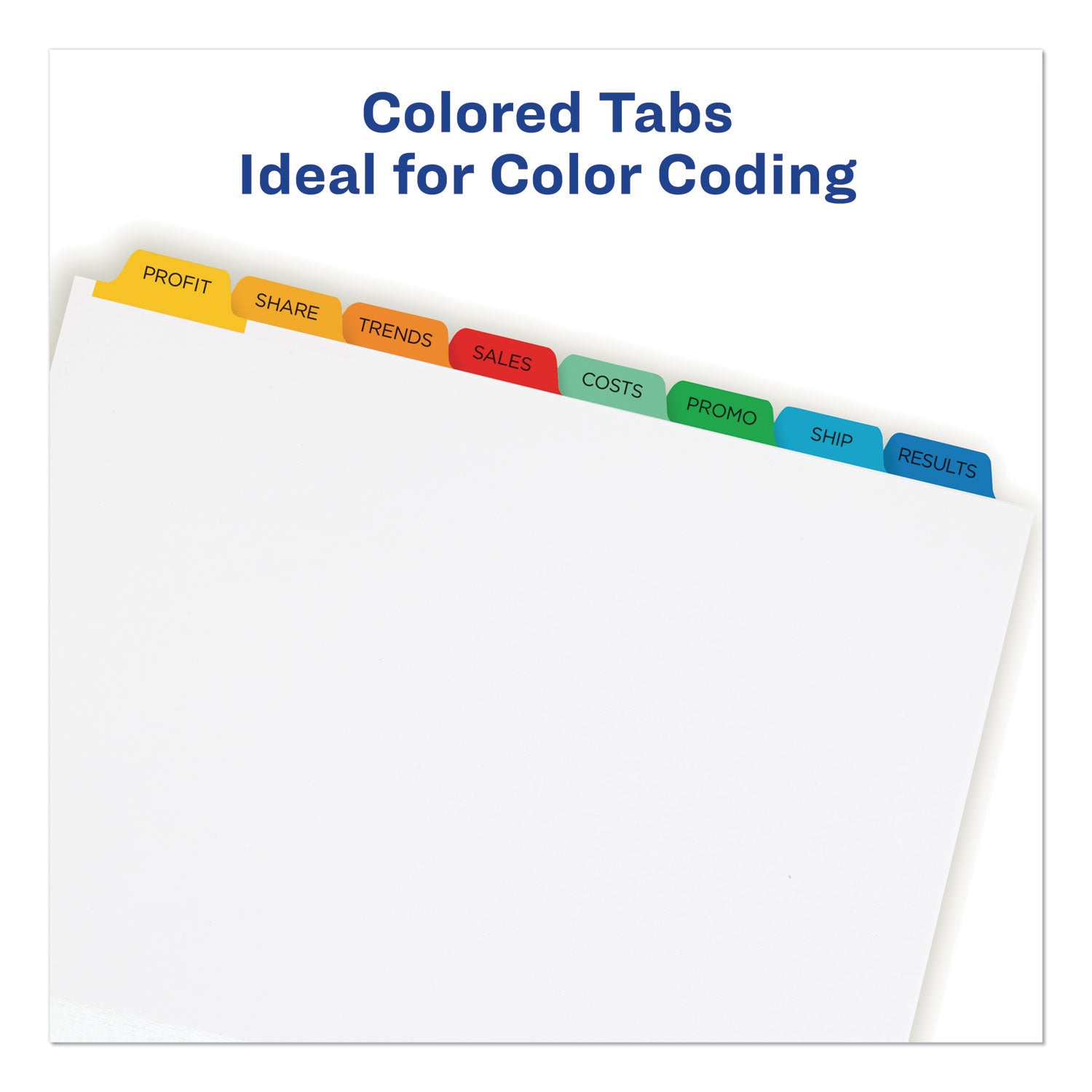 Avery® Print and Apply Index Maker Clear Label Dividers, 8-Tab, Color Tabs, 11 x 8.5, White, Traditional Color Tabs, 5 Sets