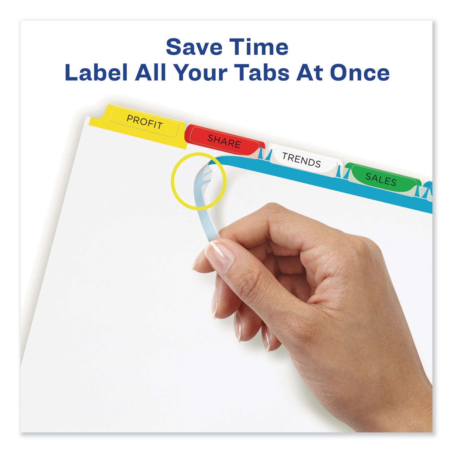 Avery® Print and Apply Index Maker Clear Label Dividers, 5-Tab, Color Tabs, 11 x 8.5, White, Traditional Color Tabs, 5 Sets