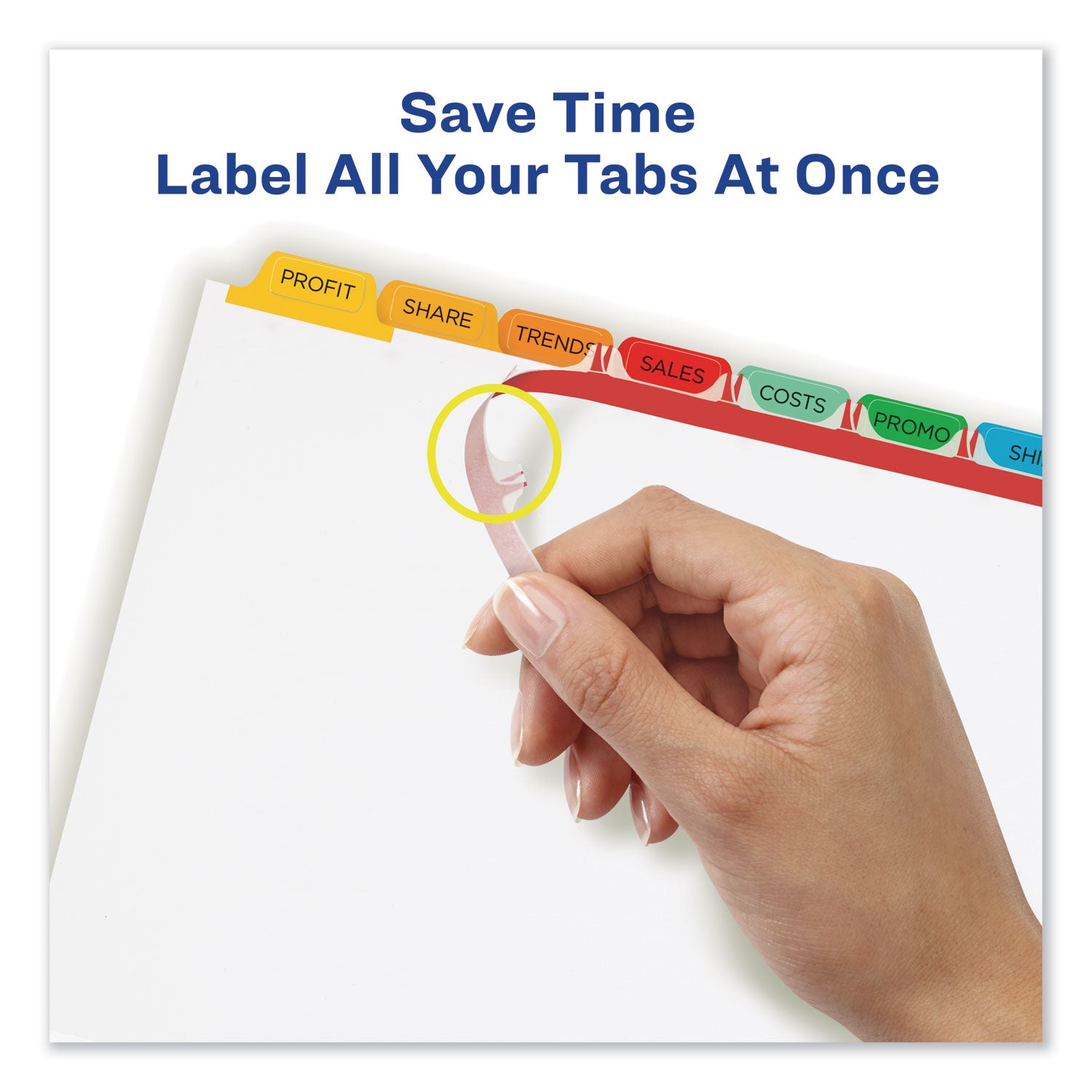 Avery® Print and Apply Index Maker Clear Label Dividers, 8-Tab, Color Tabs, 11 x 8.5, White, Traditional Color Tabs, 5 Sets