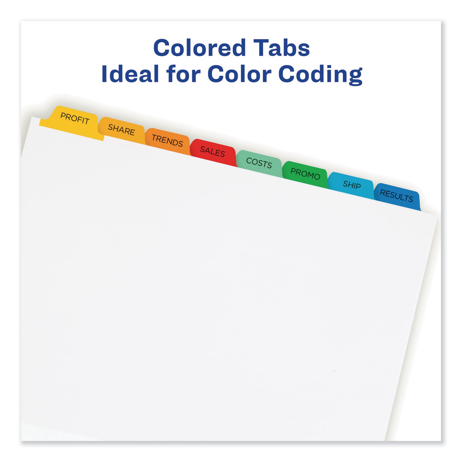 Avery® Print and Apply Index Maker Clear Label Dividers, 8-Tab, Color Tabs, 11 x 8.5, White, Traditional Color Tabs, 25 Sets