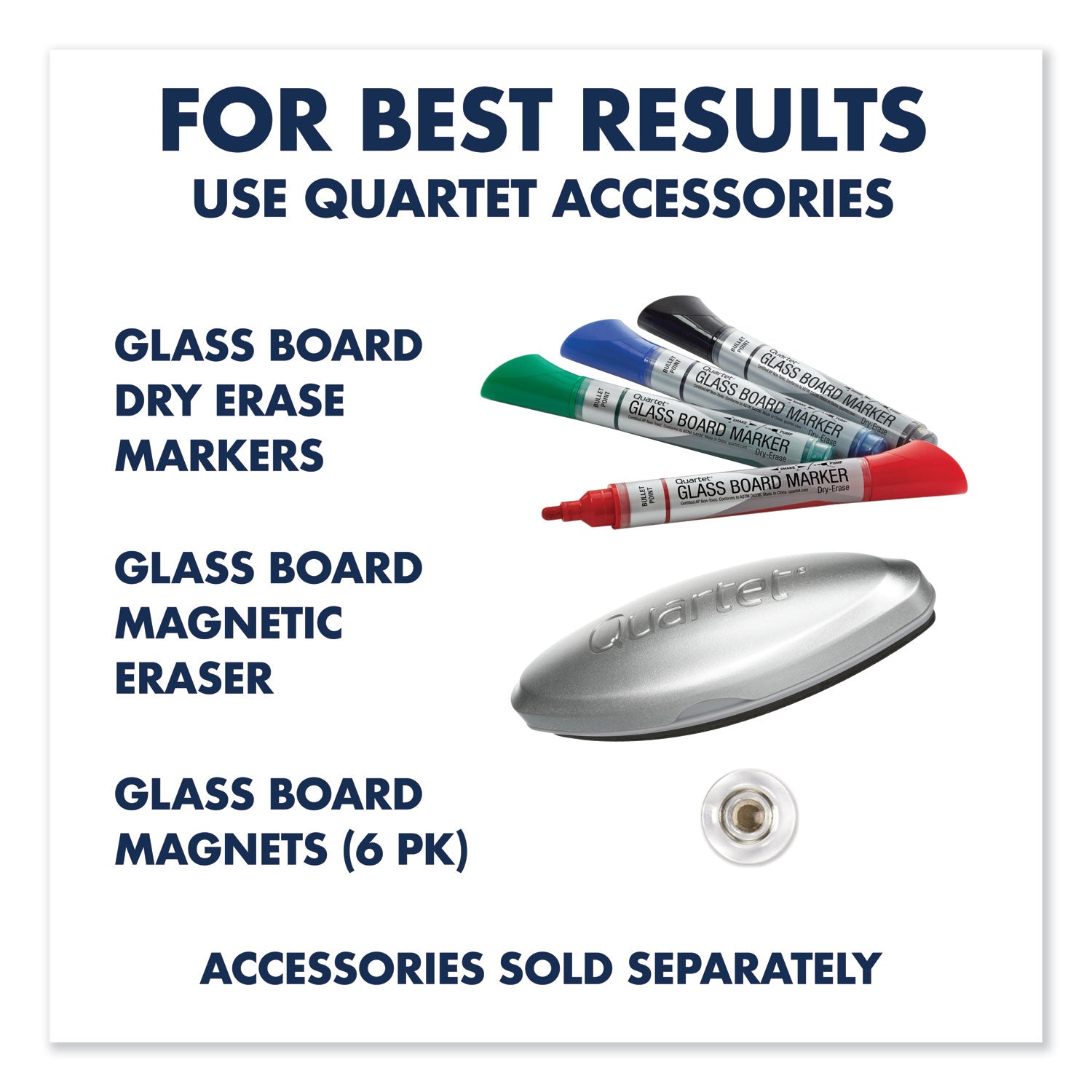 Quartet® InvisaMount Magnetic Glass Marker Board, 85 x 48, White Surface