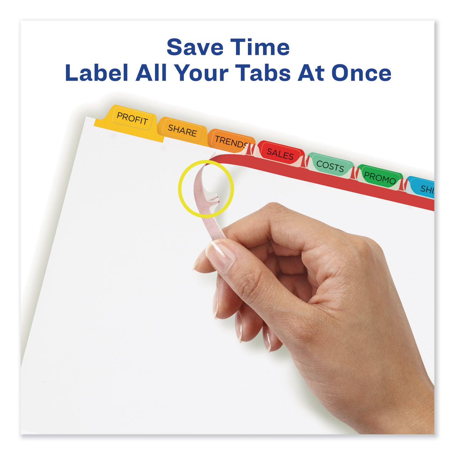 Avery® Print and Apply Index Maker Clear Label Dividers, 8-Tab, Color Tabs, 11 x 8.5, White, Traditional Color Tabs, 25 Sets