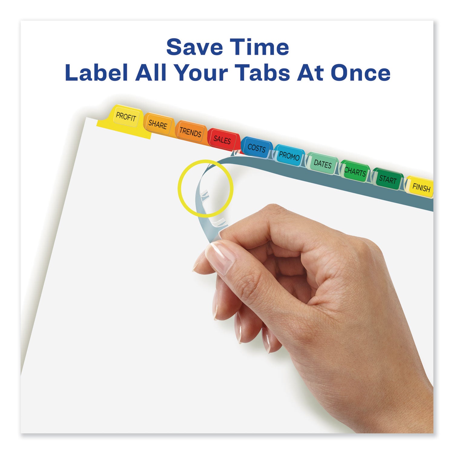 Avery® Print and Apply Index Maker Clear Label Dividers, 12-Tab, Color Tabs, 11 x 8.5, White, 5 Sets