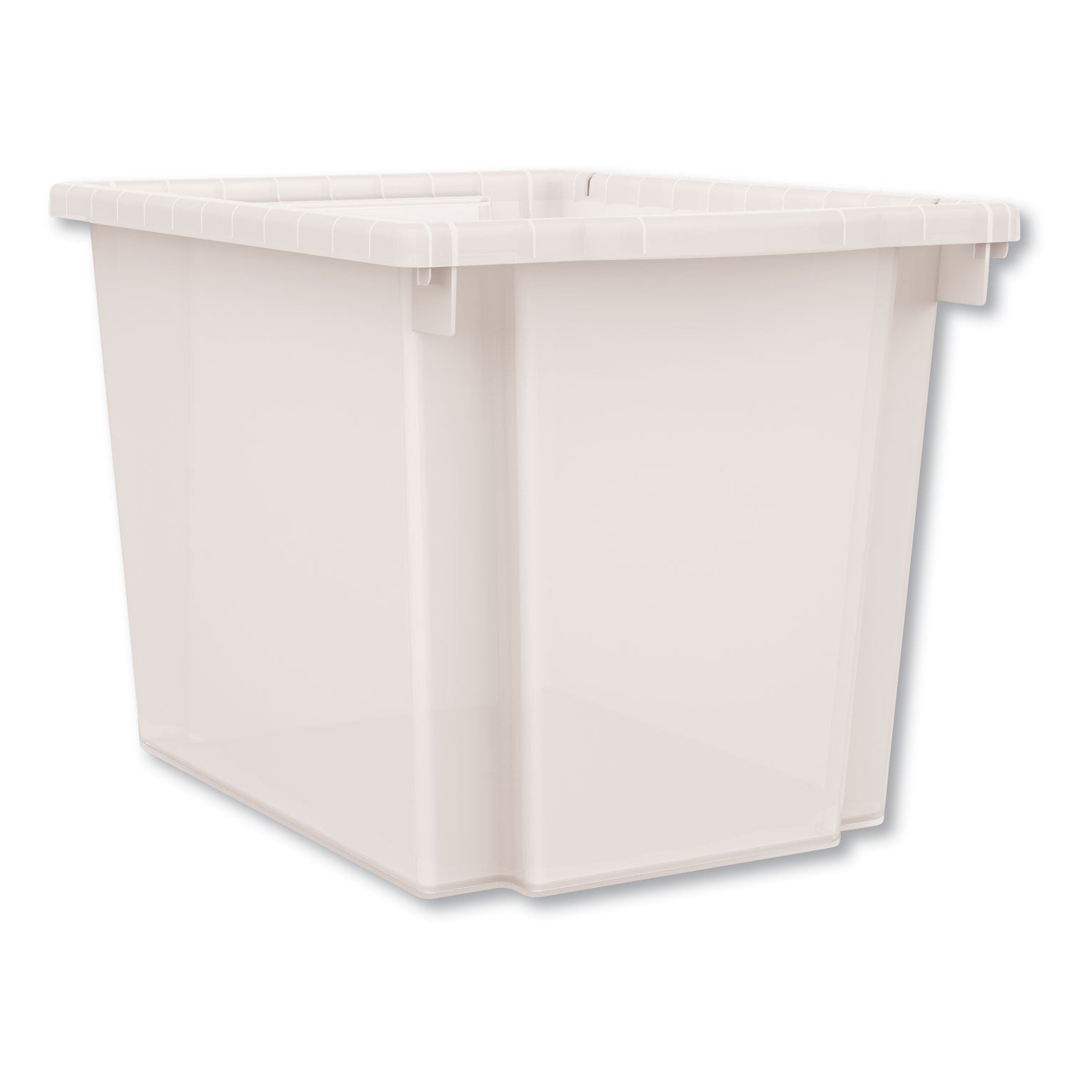 Flagship Storage Bins, 1 Section, 12.75" x 16" x 12", Translucent White