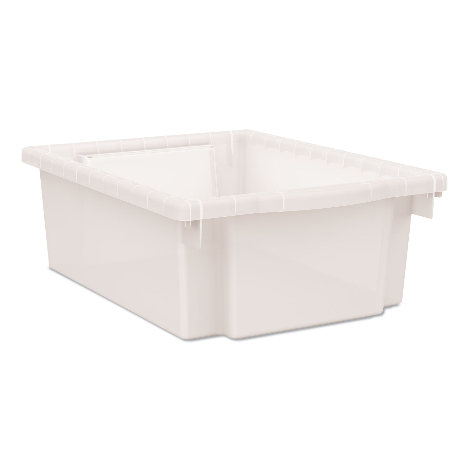 Flagship Storage Bins, 1 Section, 12.75" x 16" x 6", Translucent White