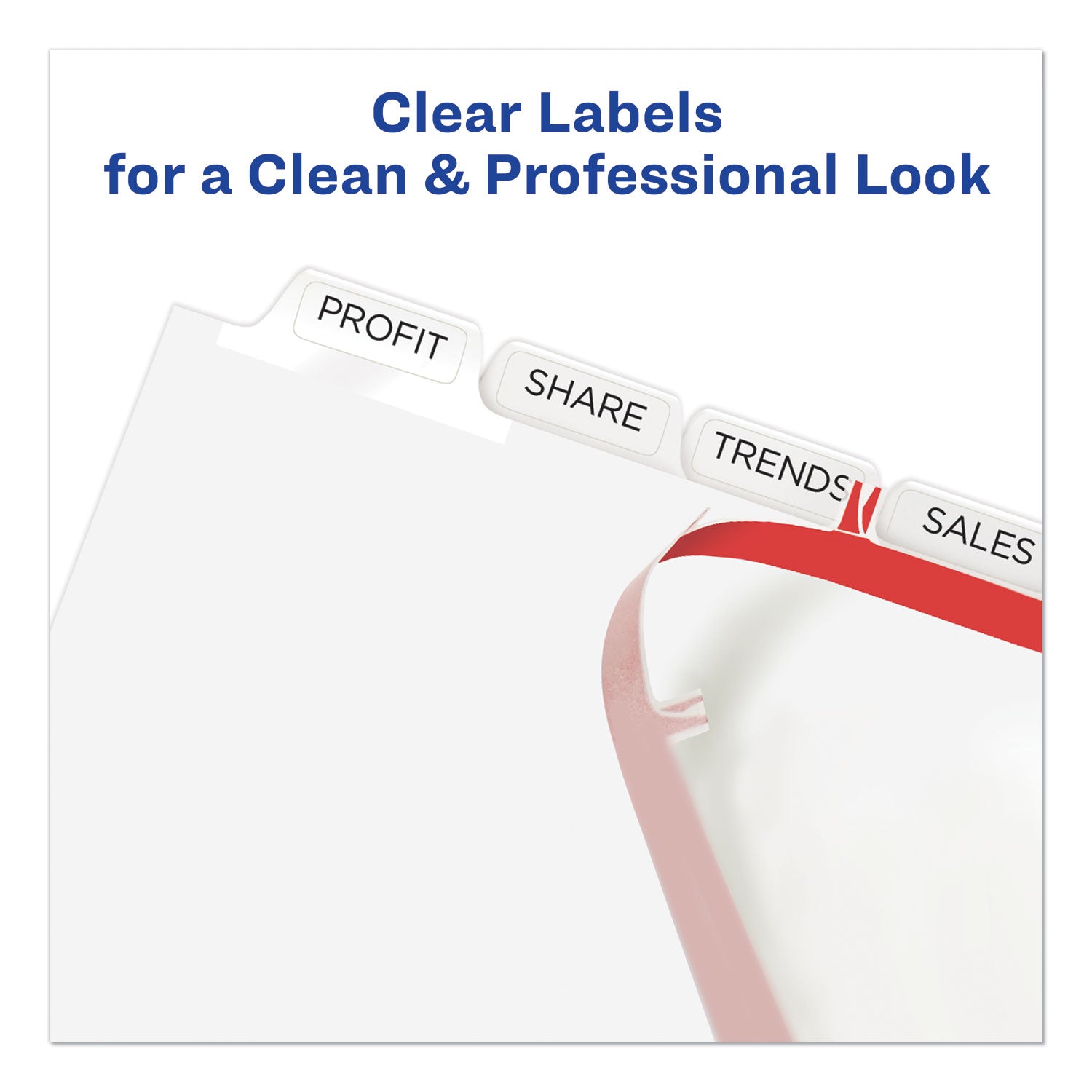 Avery® Print and Apply Index Maker Clear Label Unpunched Dividers, 8-Tab, 11 x 8.5, White, White Tabs, 25 Sets