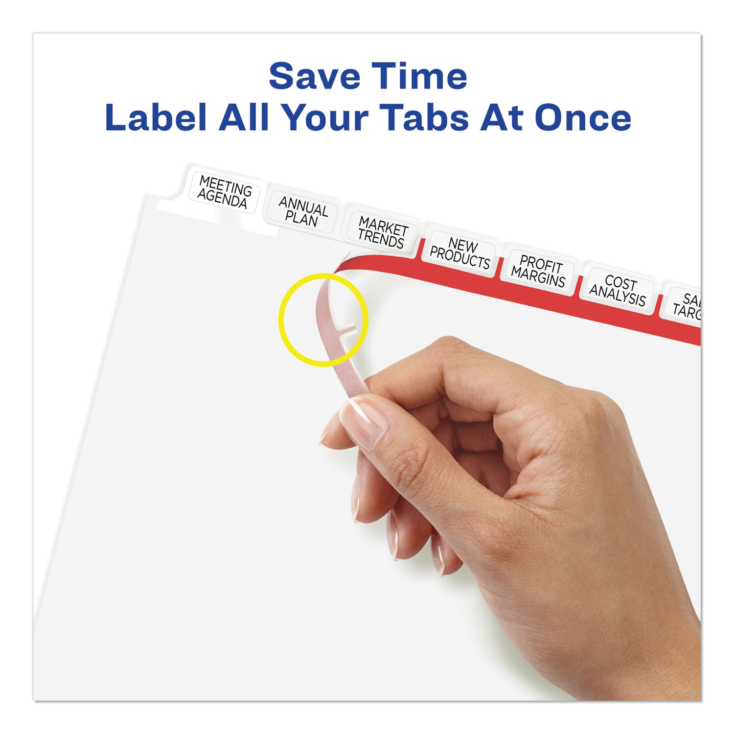 Avery® Print and Apply Index Maker Clear Label Dividers, Big Tab, 8-Tab, 11 x 8.5, White, 5 Sets