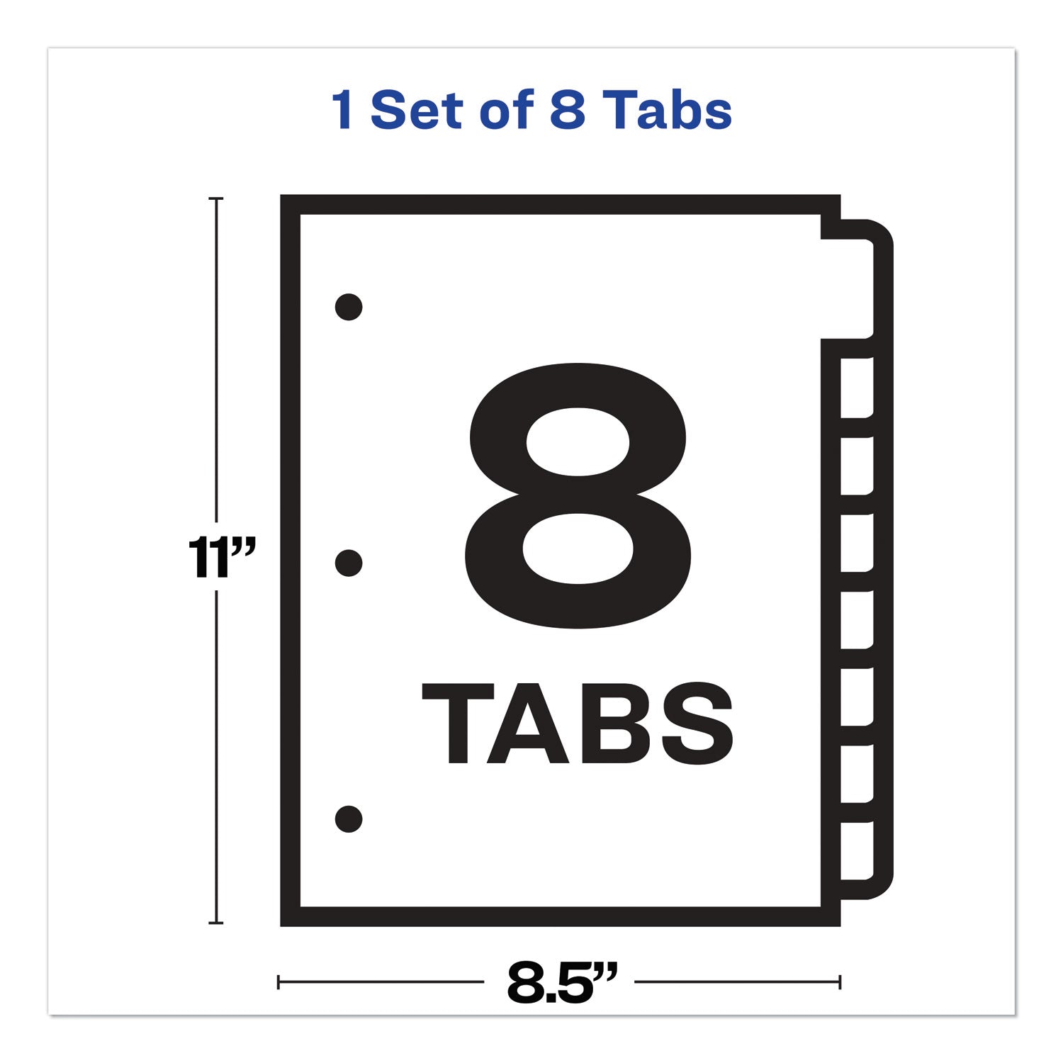 Avery® Print and Apply Index Maker Clear Label Dividers, 8-Tab, 11 x 8.5, White, 1 Set