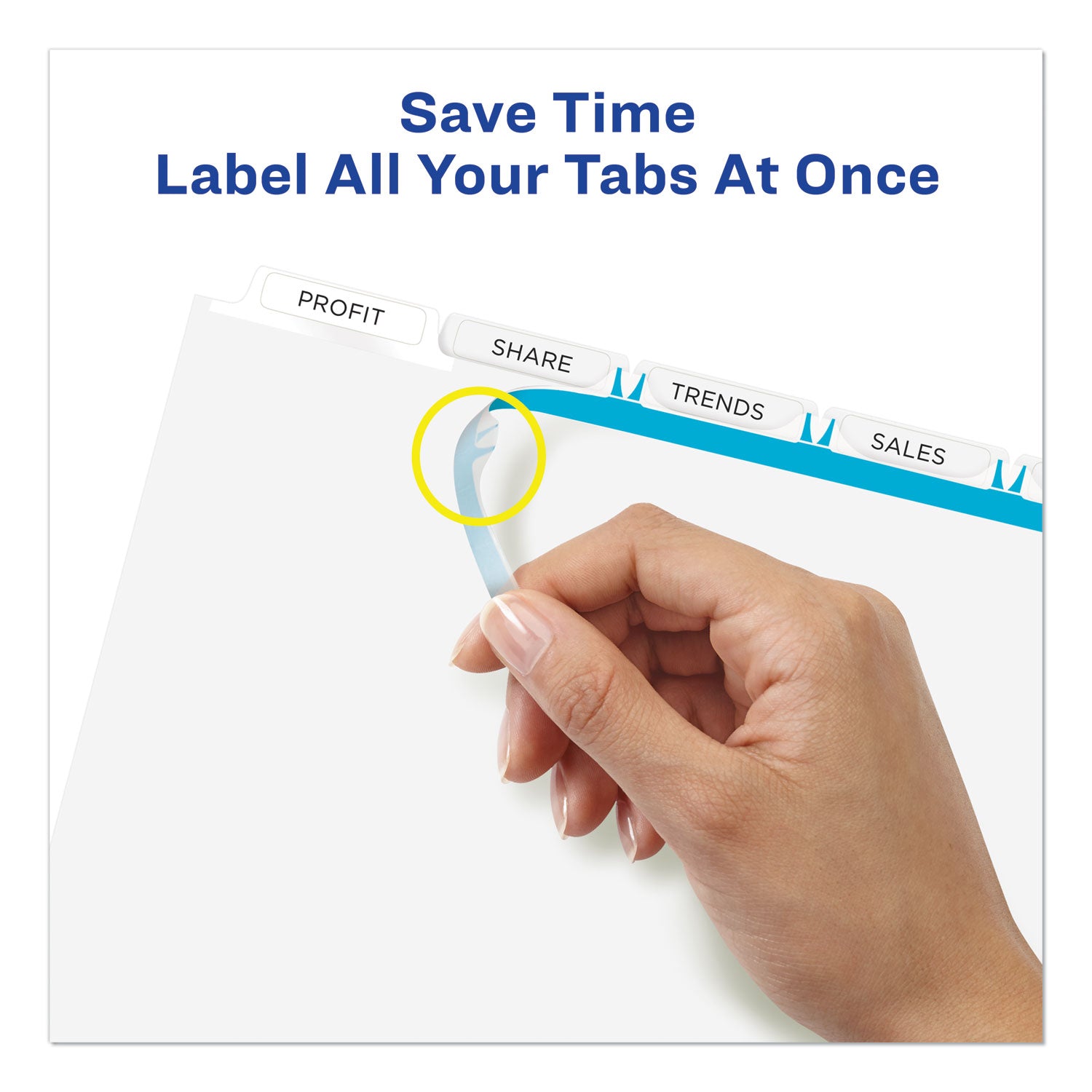 Avery® Print and Apply Index Maker Clear Label Dividers, 5-Tab, White Tabs, 11 x 8.5, White, 25 Sets