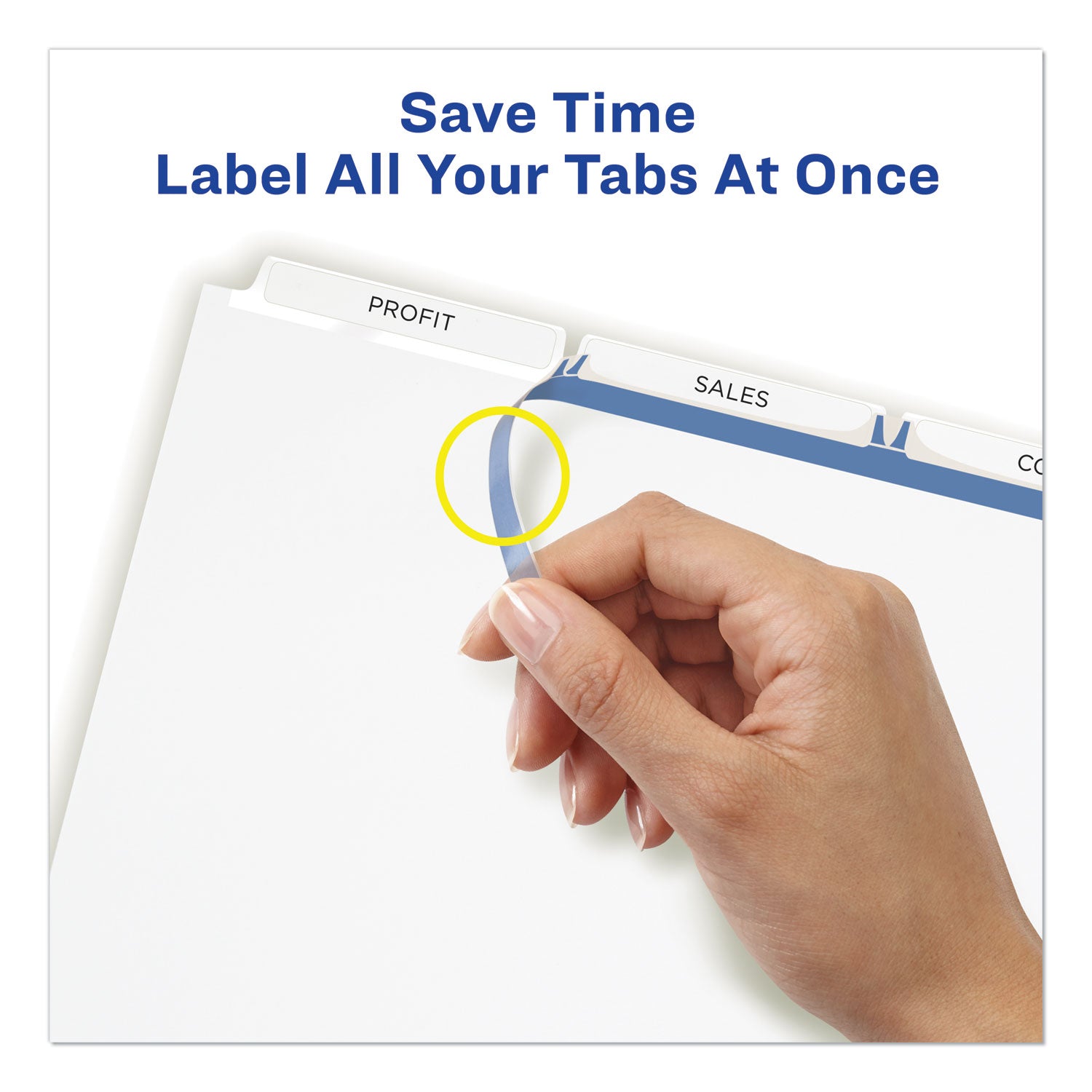 Avery® Print and Apply Index Maker Clear Label Dividers, 3-Tab, White Tabs, 11 x 8.5, White, 5 Sets