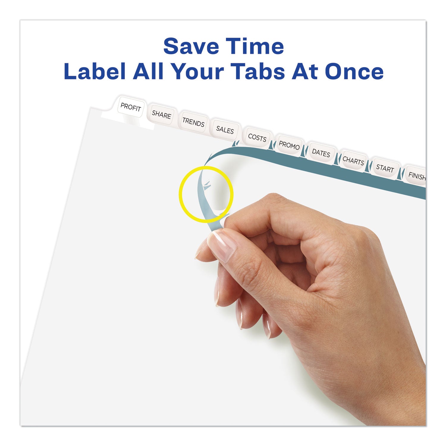 Avery® Print and Apply Index Maker Clear Label Dividers, 12-Tab, White Tabs, 11 x 8.5, White, 1 Set