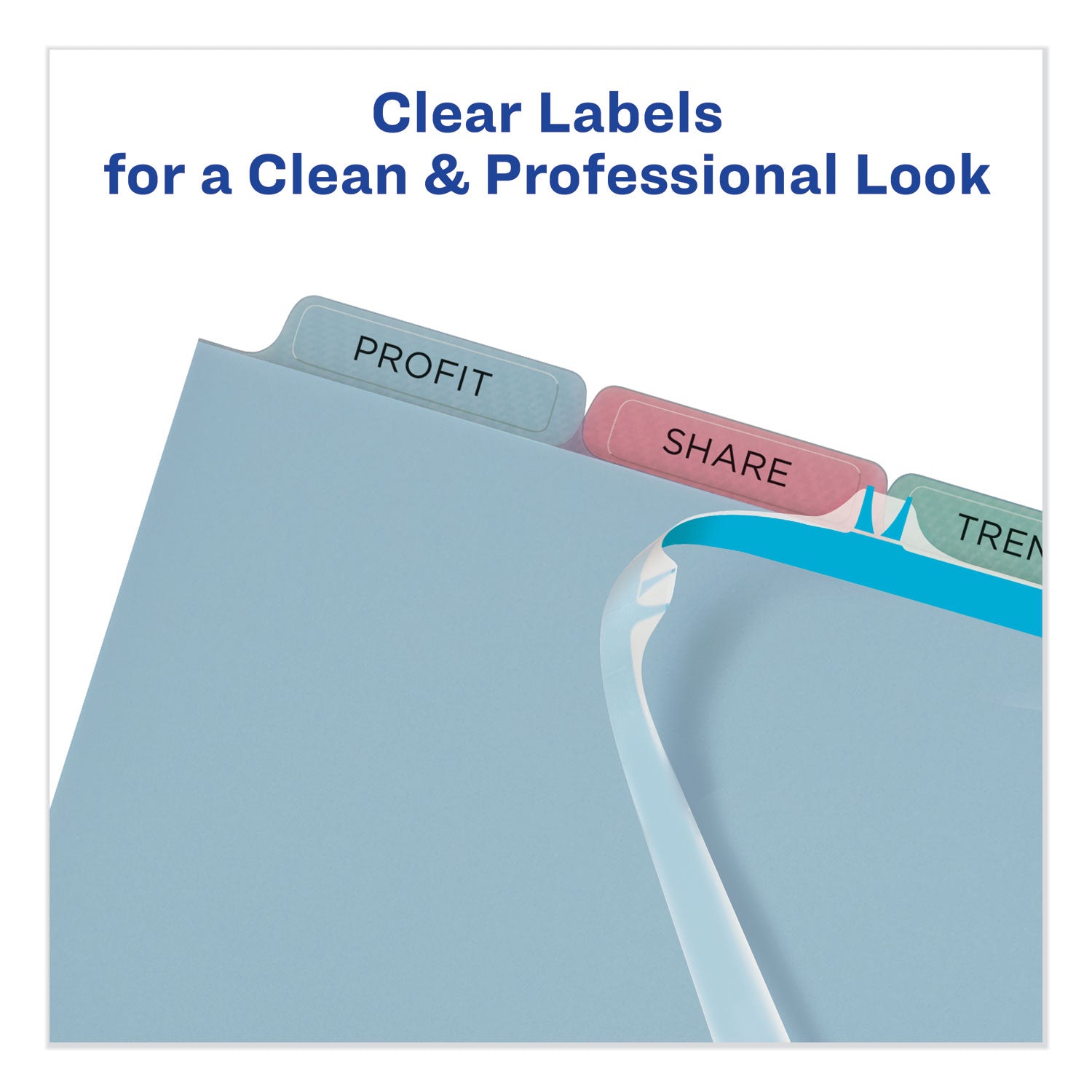 Avery® Print and Apply Index Maker Clear Label Plastic Dividers with Printable Label Strip, 5-Tab, 11 x 8.5, Assorted Tabs, 5 Sets