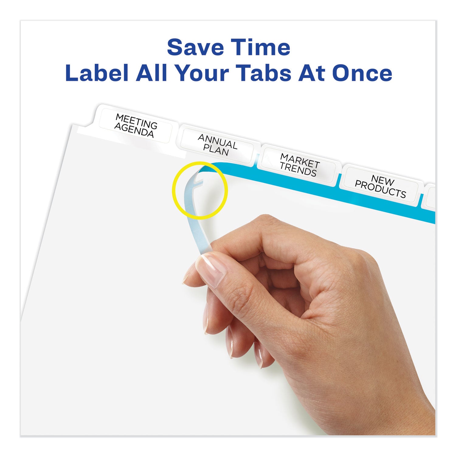 Avery® Print and Apply Index Maker Clear Label Dividers, Big Tab, 5-Tab, White Tabs, 11 x 8.5, White, 5 Sets