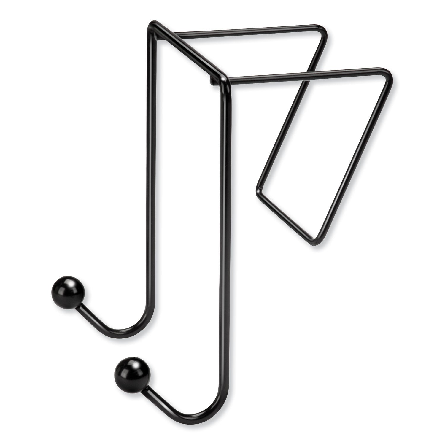 Fellowes® Partition Additions Wire Double-Garment Hook, 4 x 5.13 x 6, Over-the Panel Mount,  Black