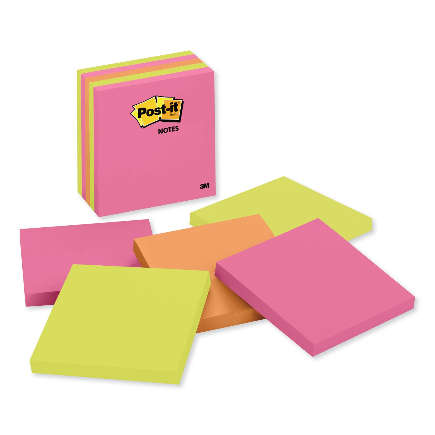 Post-it® Notes Original Pads in Poptimistic Collection Colors, 4" x 4", 100 Sheets/Pad, 5 Pads/Pack