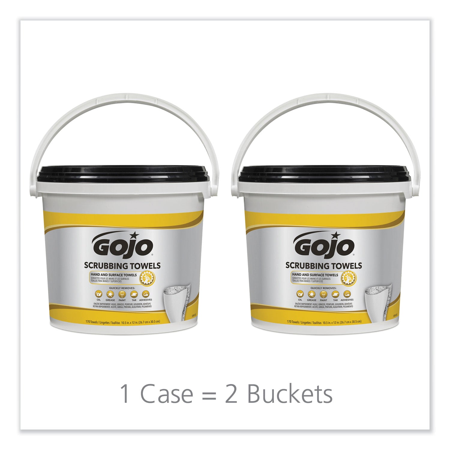 Scrubbing Towels, Hand Cleaning, Orange Scent, White/Yellow, 170/Bucket, 2 Buckets/Carton GOJO® Flipcost