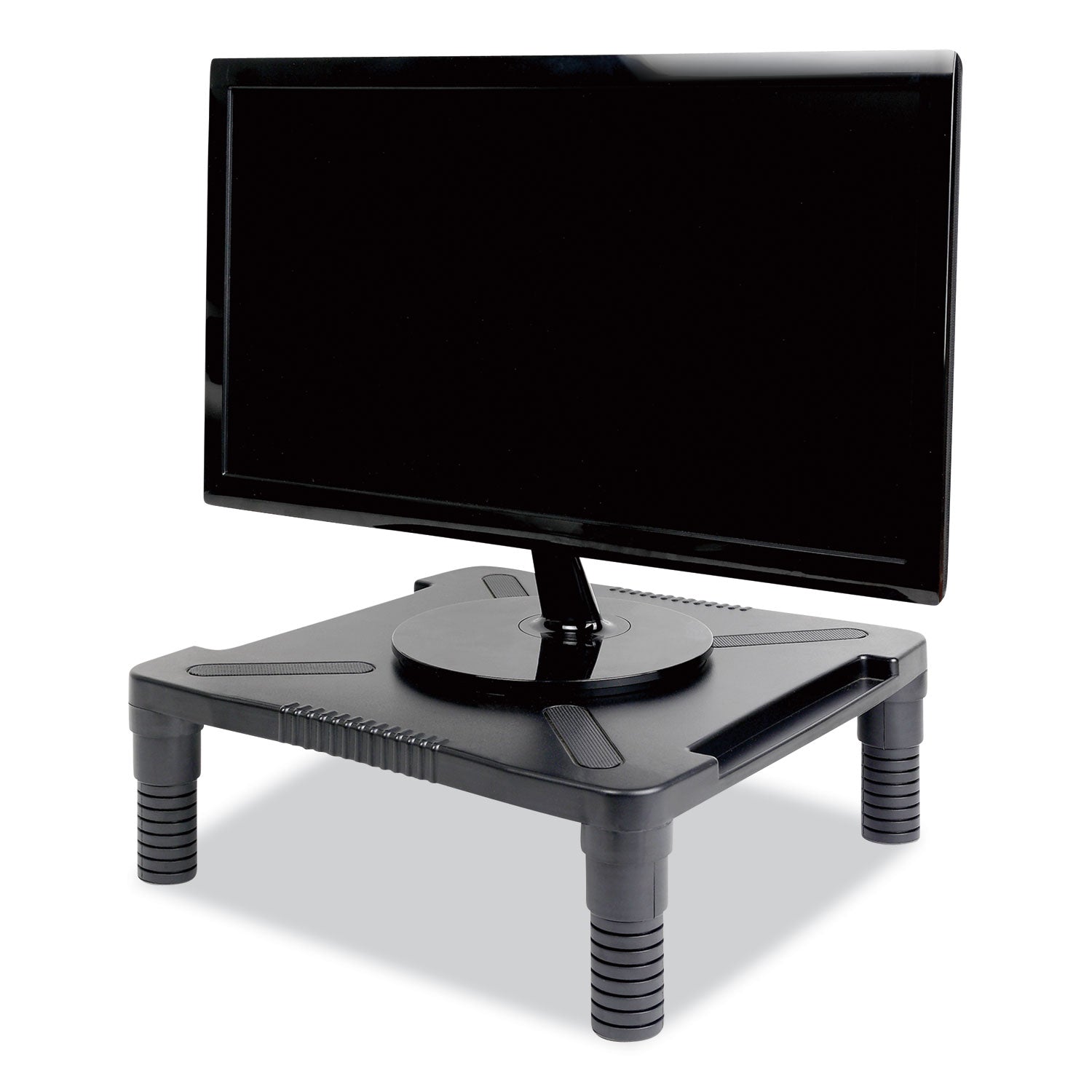 Innovera® Single Level Monitor Riser, 13.13" x 13.5" x 4.92" to 7.28", Black