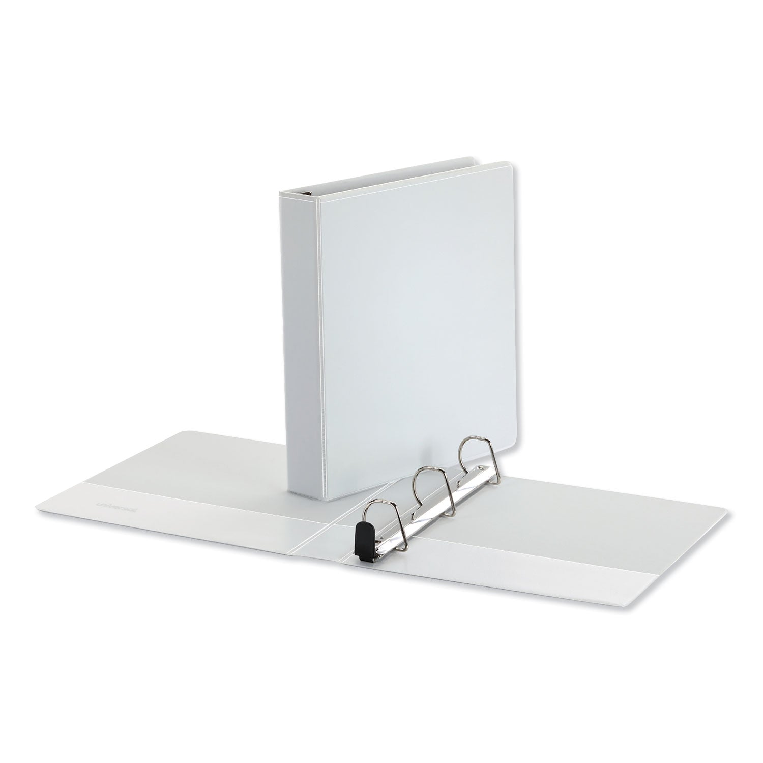 Universal® Deluxe Easy-to-Open D-Ring View Binder, 3 Rings, 1.5" Capacity, 11 x 8.5, White