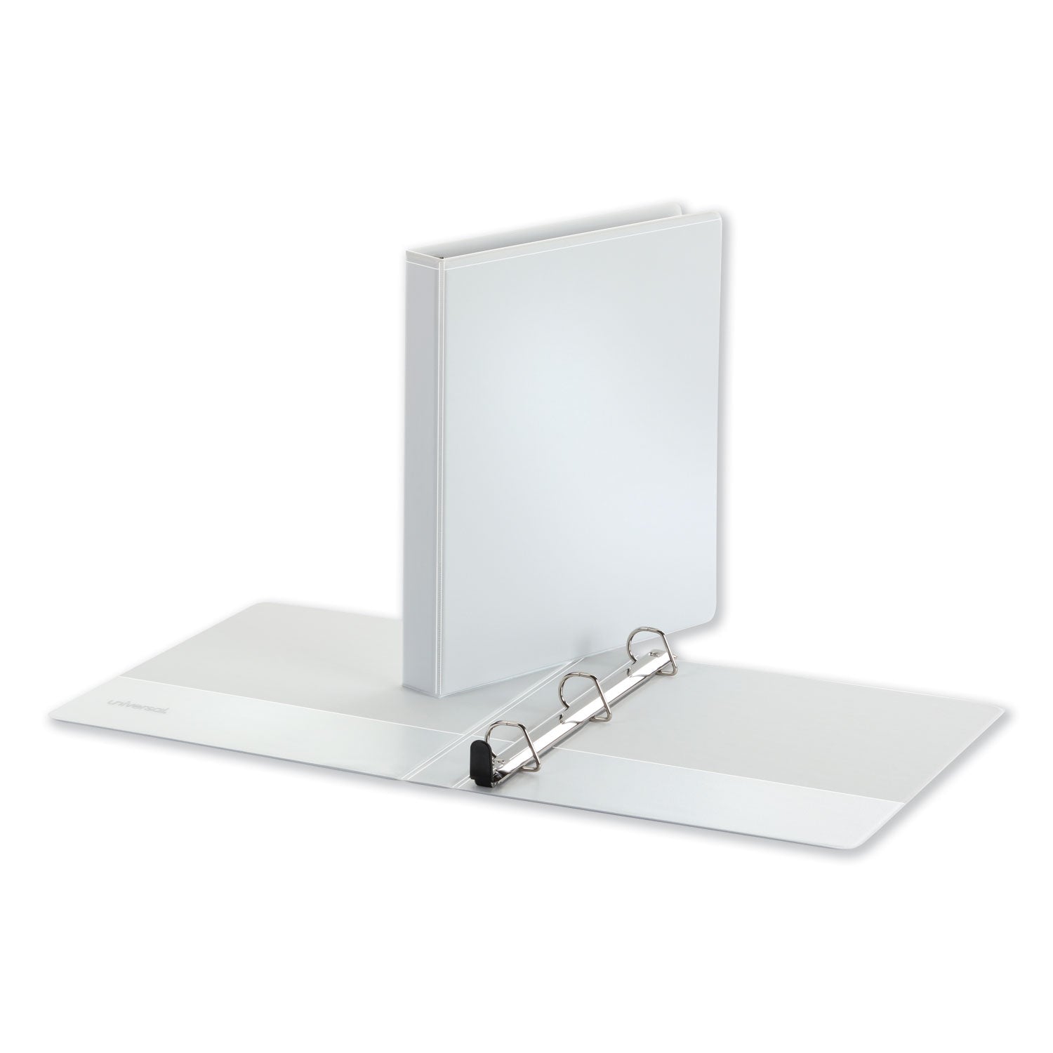 Universal® Deluxe Easy-to-Open D-Ring View Binder, 3 Rings, 1" Capacity, 11 x 8.5, White